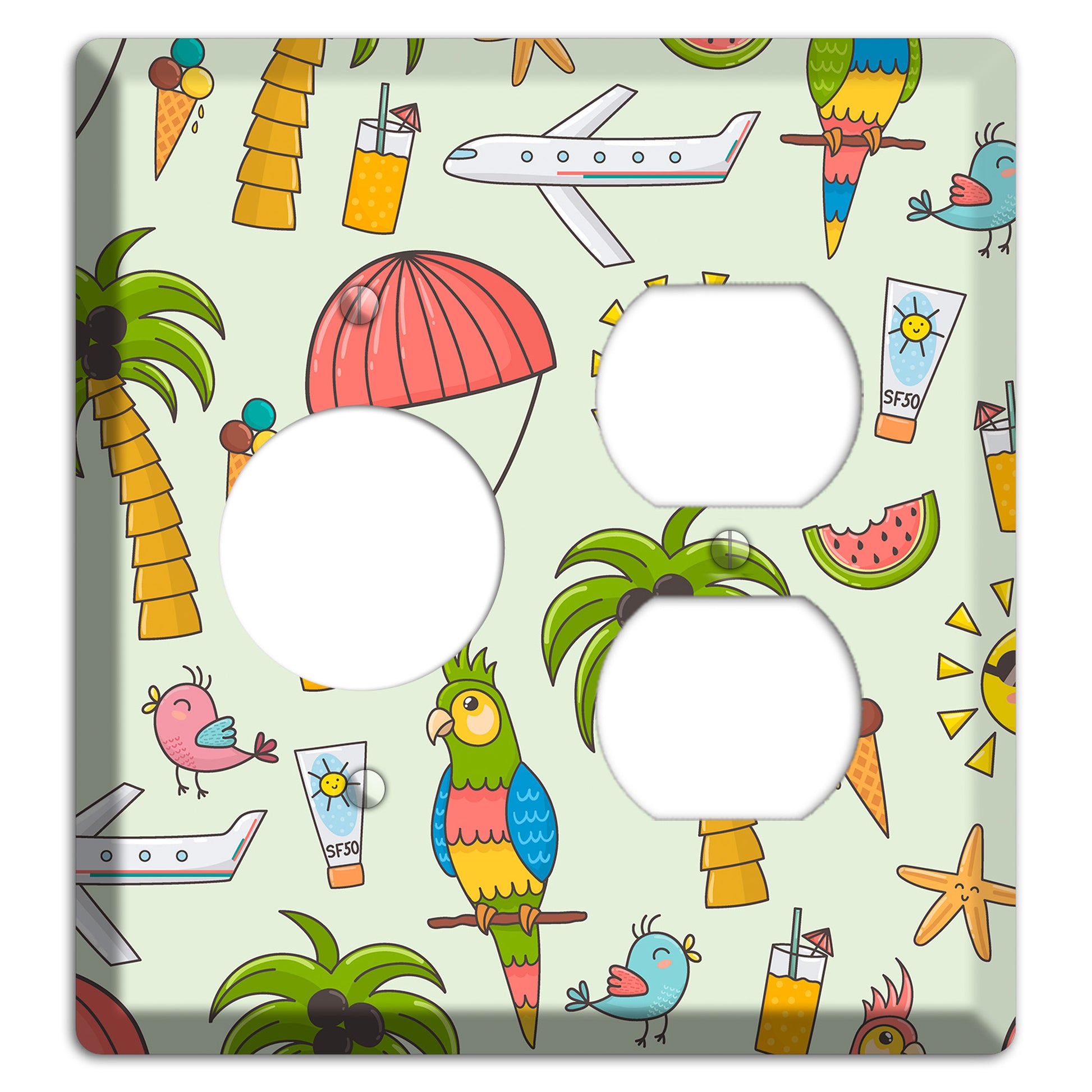 Tropical Vacation Receptacle / Duplex Wallplate