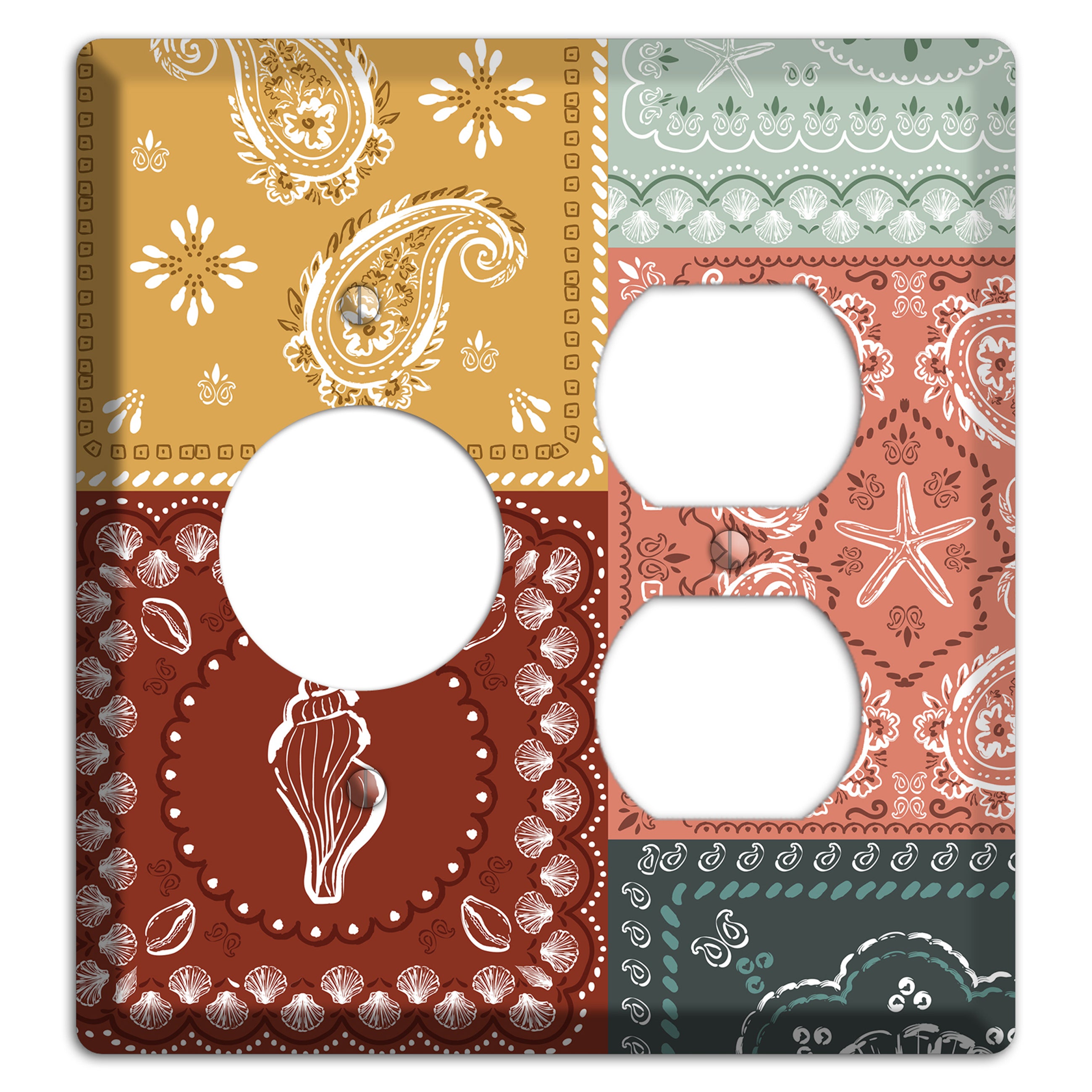 Patchwork Shore Reverie Receptacle / Duplex Wallplate