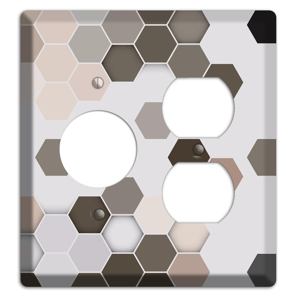 Hex Grid ‚Äì Cool Slate Receptacle / Duplex Wallplate