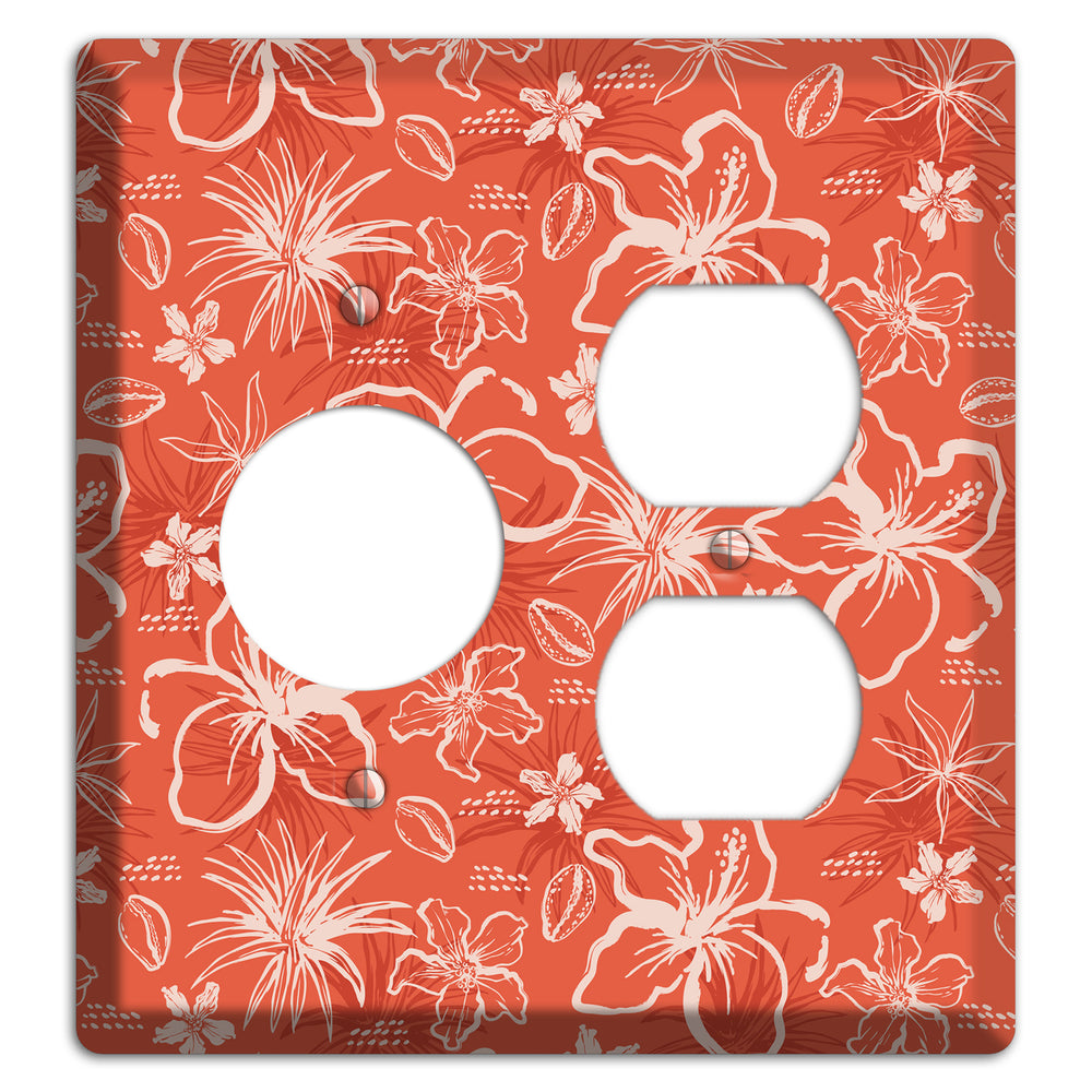 Coral Hibiscus Reverie Receptacle / Duplex Wallplate