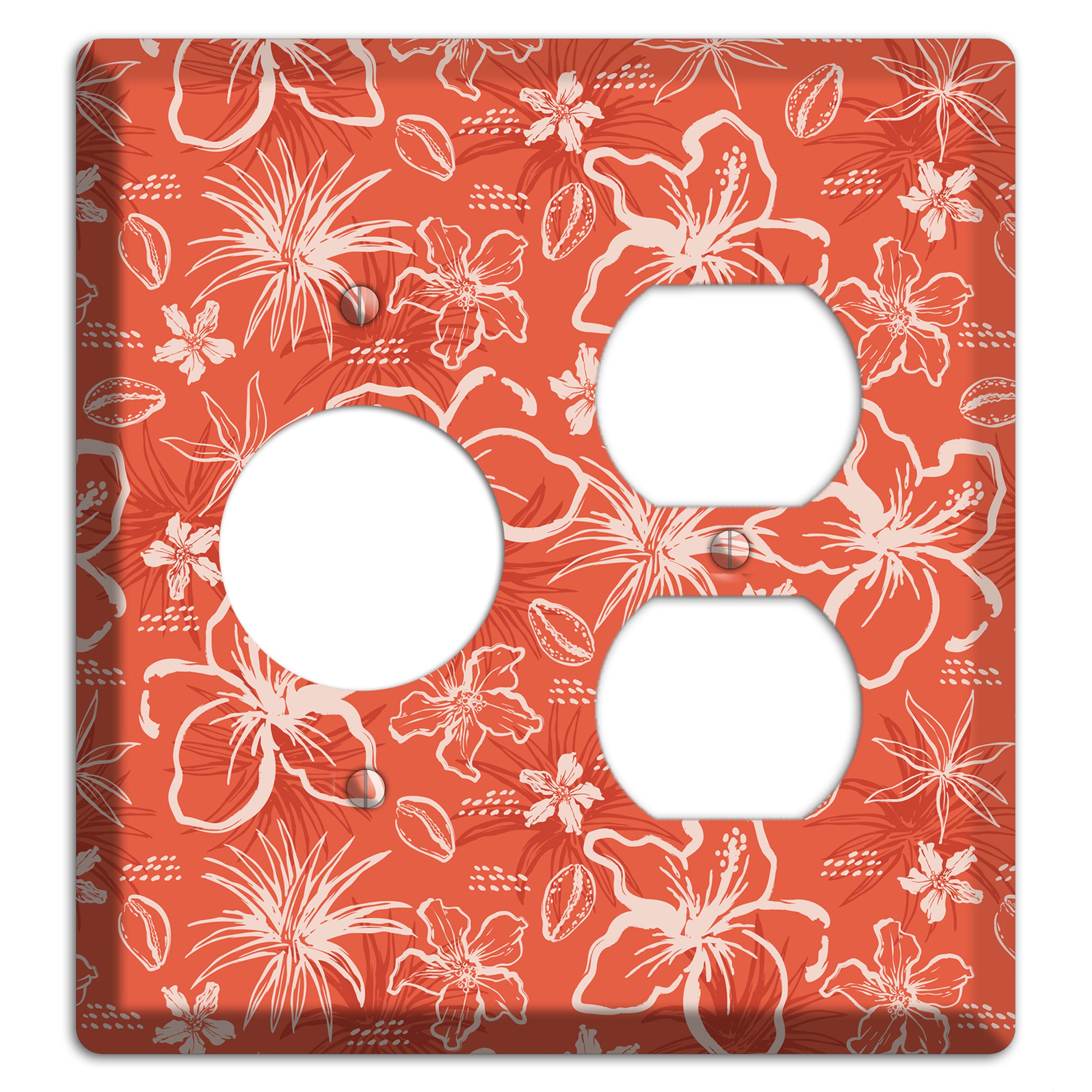 Coral Hibiscus Reverie Receptacle / Duplex Wallplate