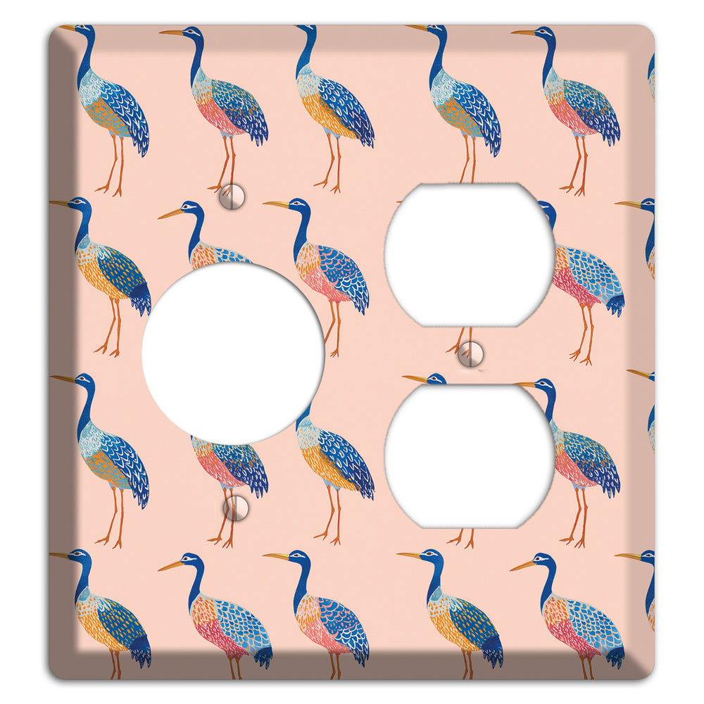 Blush Heron Parade Receptacle / Duplex Wallplate