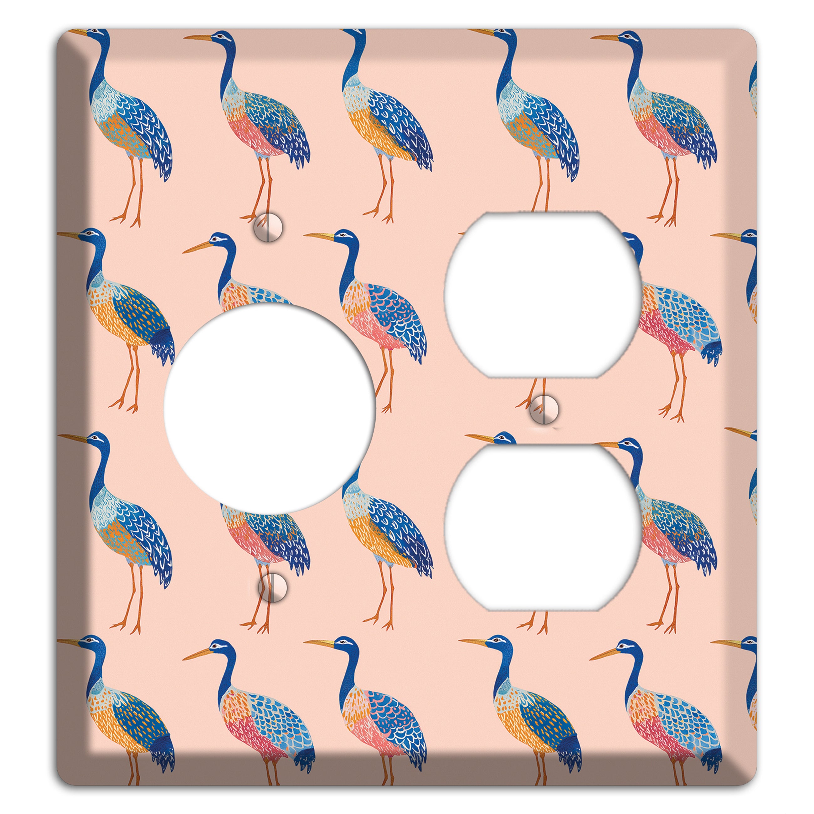 Blush Heron Parade Receptacle / Duplex Wallplate
