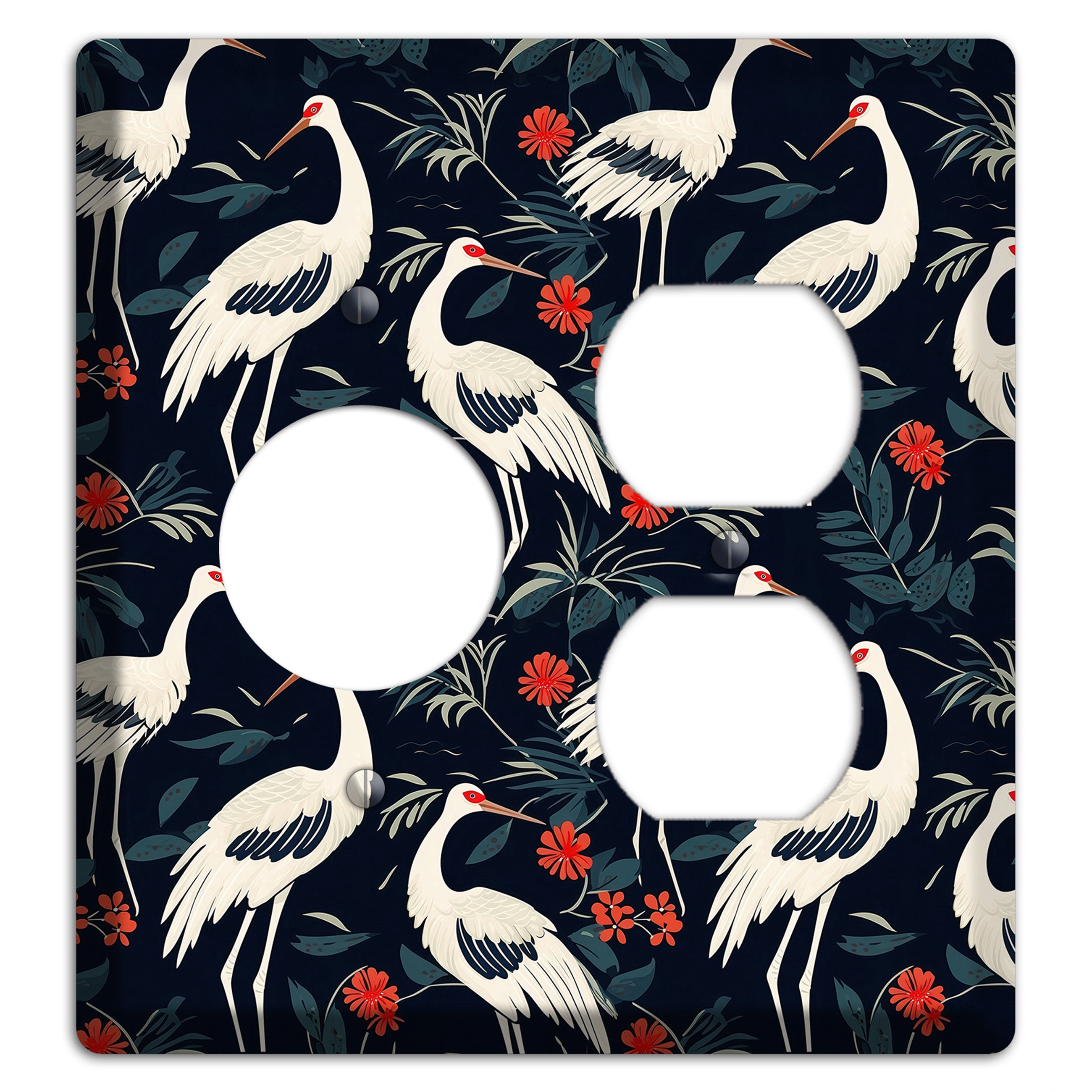 Midnight Plume Garden Receptacle / Duplex Wallplate