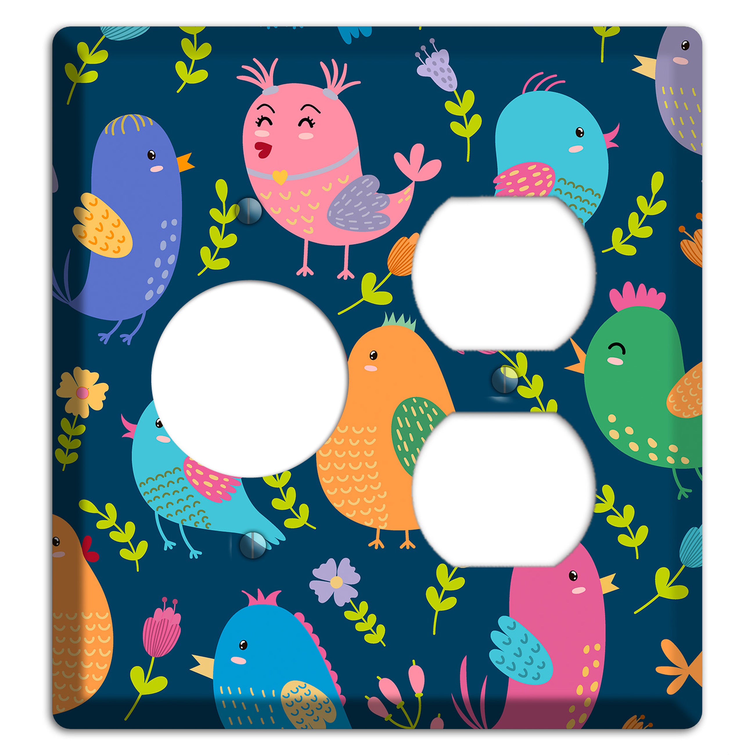 Jungle Chorus (Navy) Receptacle / Duplex Wallplate