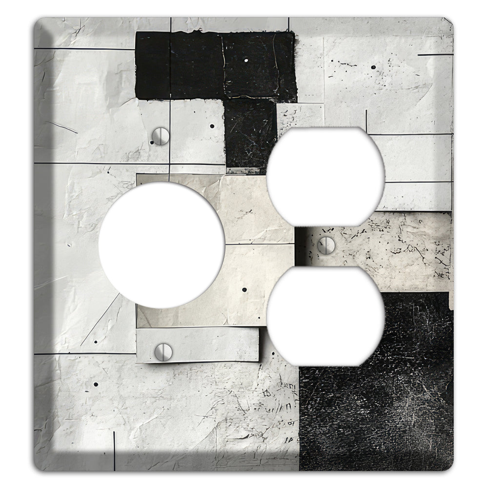 Torn Blueprint Collage Receptacle / Duplex Wallplate