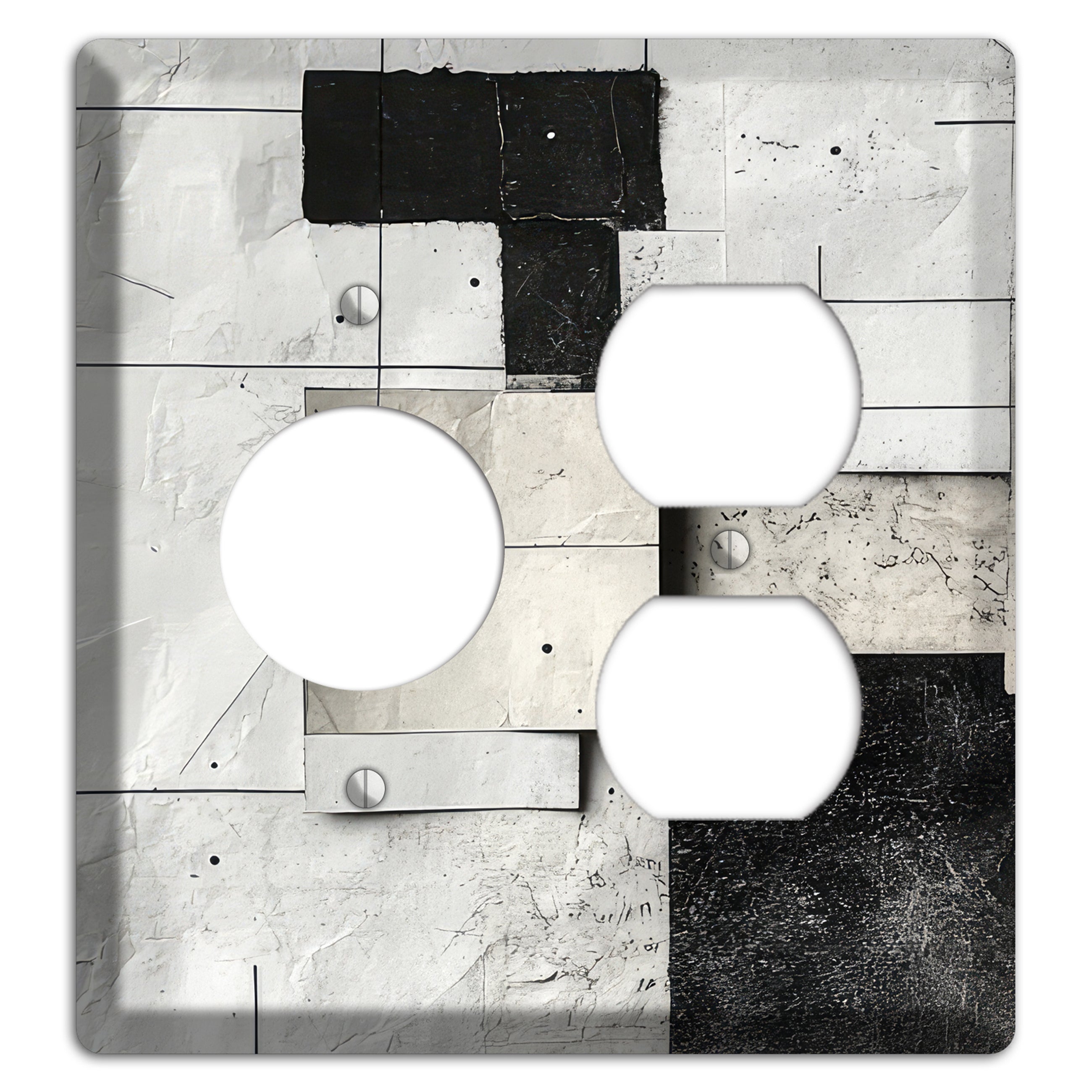Torn Blueprint Collage Receptacle / Duplex Wallplate