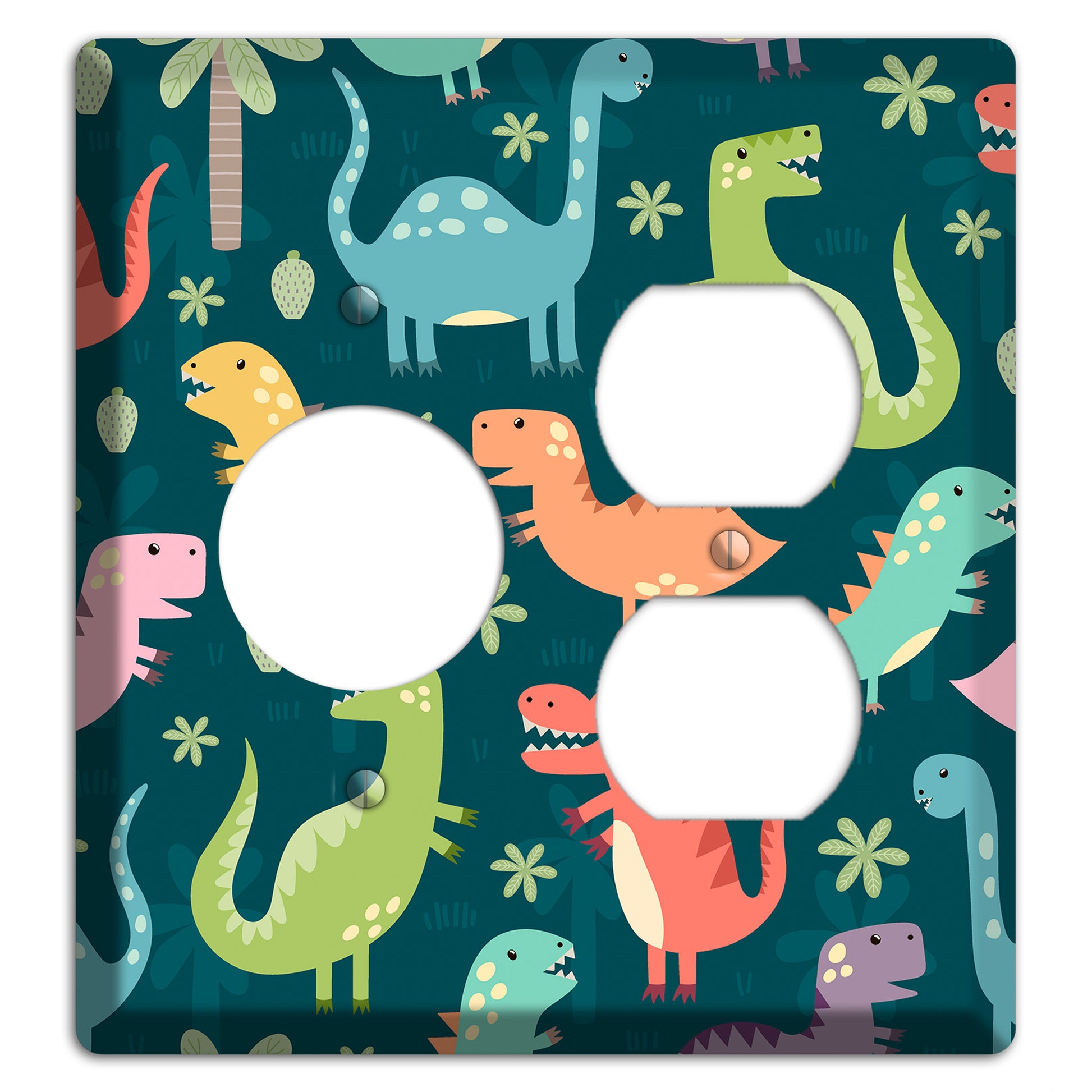 Jurassic Pals (Dark) Receptacle / Duplex Wallplate