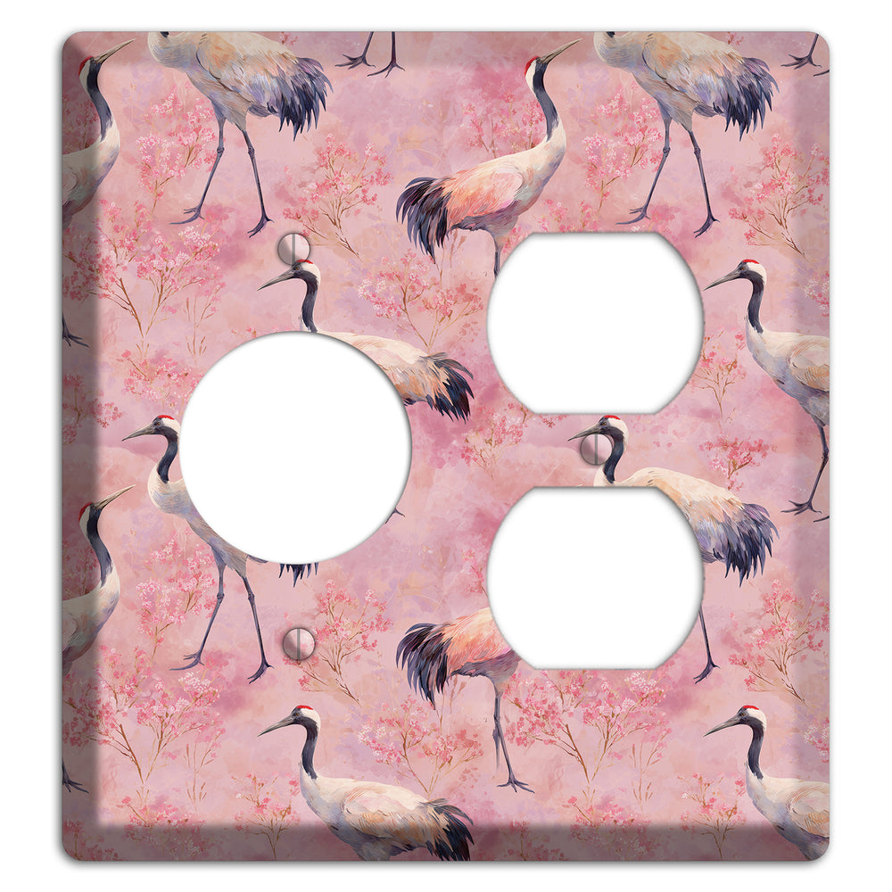 Blush Crane Reverie Receptacle / Duplex Wallplate