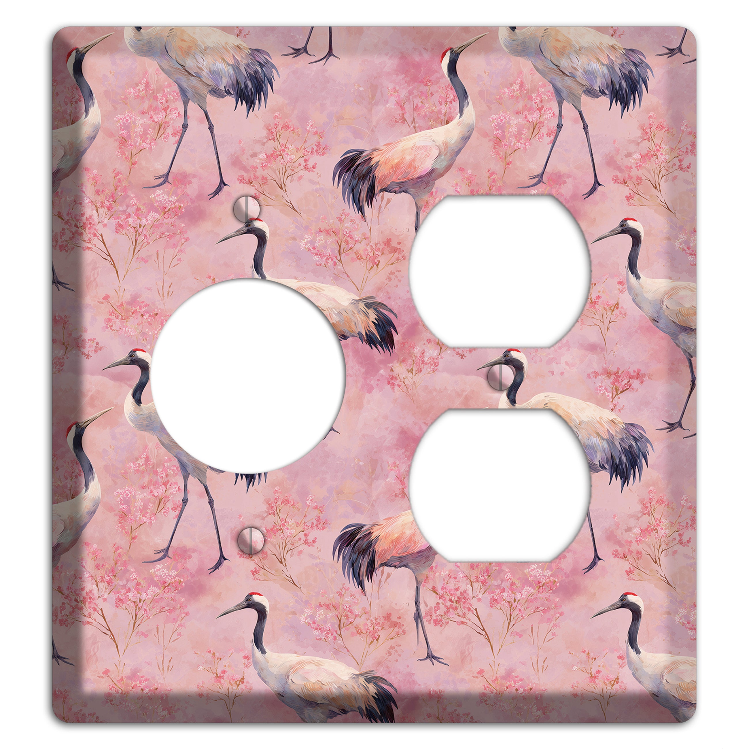 Blush Crane Reverie Receptacle / Duplex Wallplate