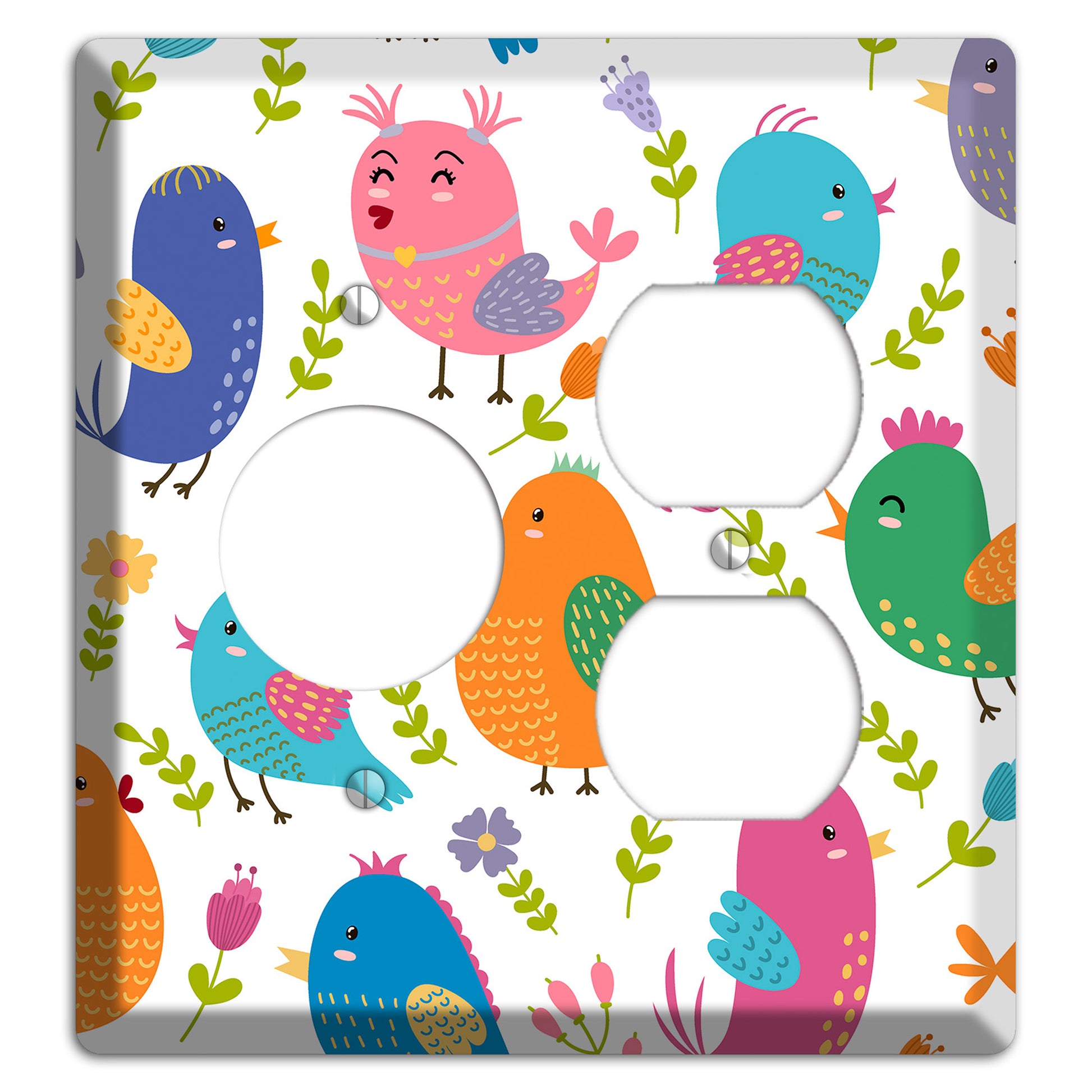 Jungle Chorus (White) Receptacle / Duplex Wallplate