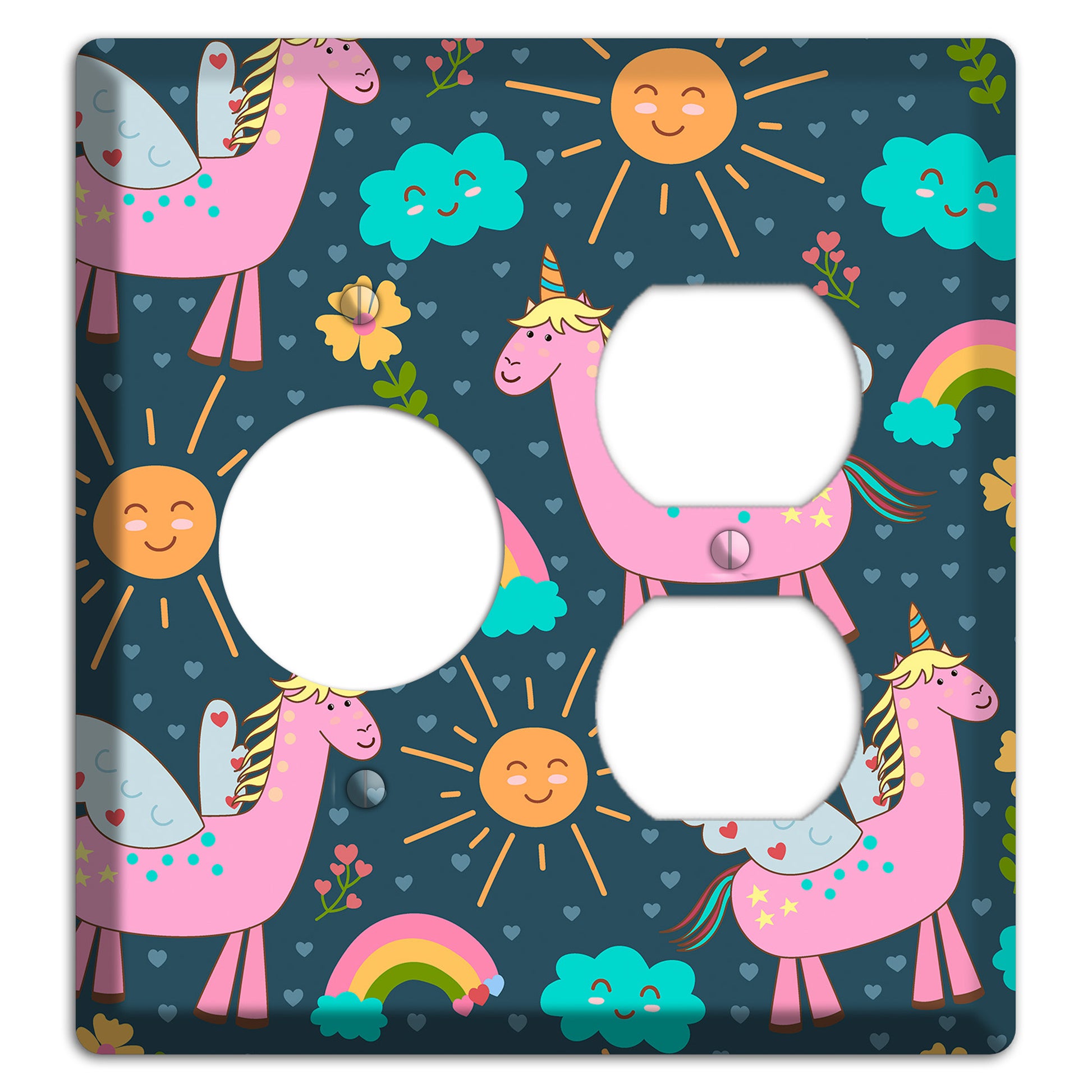 Magic Meadow (Navy) Receptacle / Duplex Wallplate