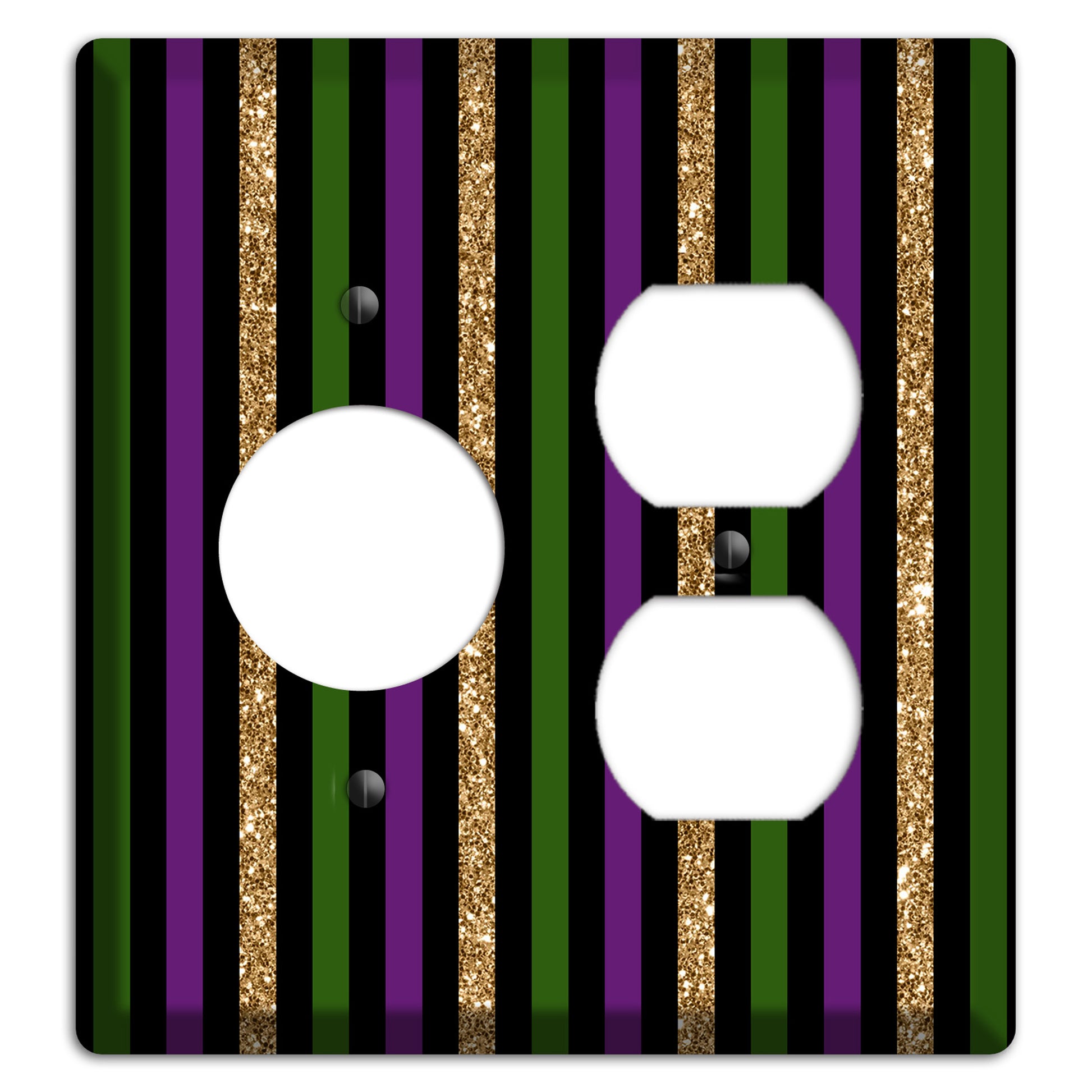 Carnival Stripes: Noir Receptacle / Duplex Wallplate