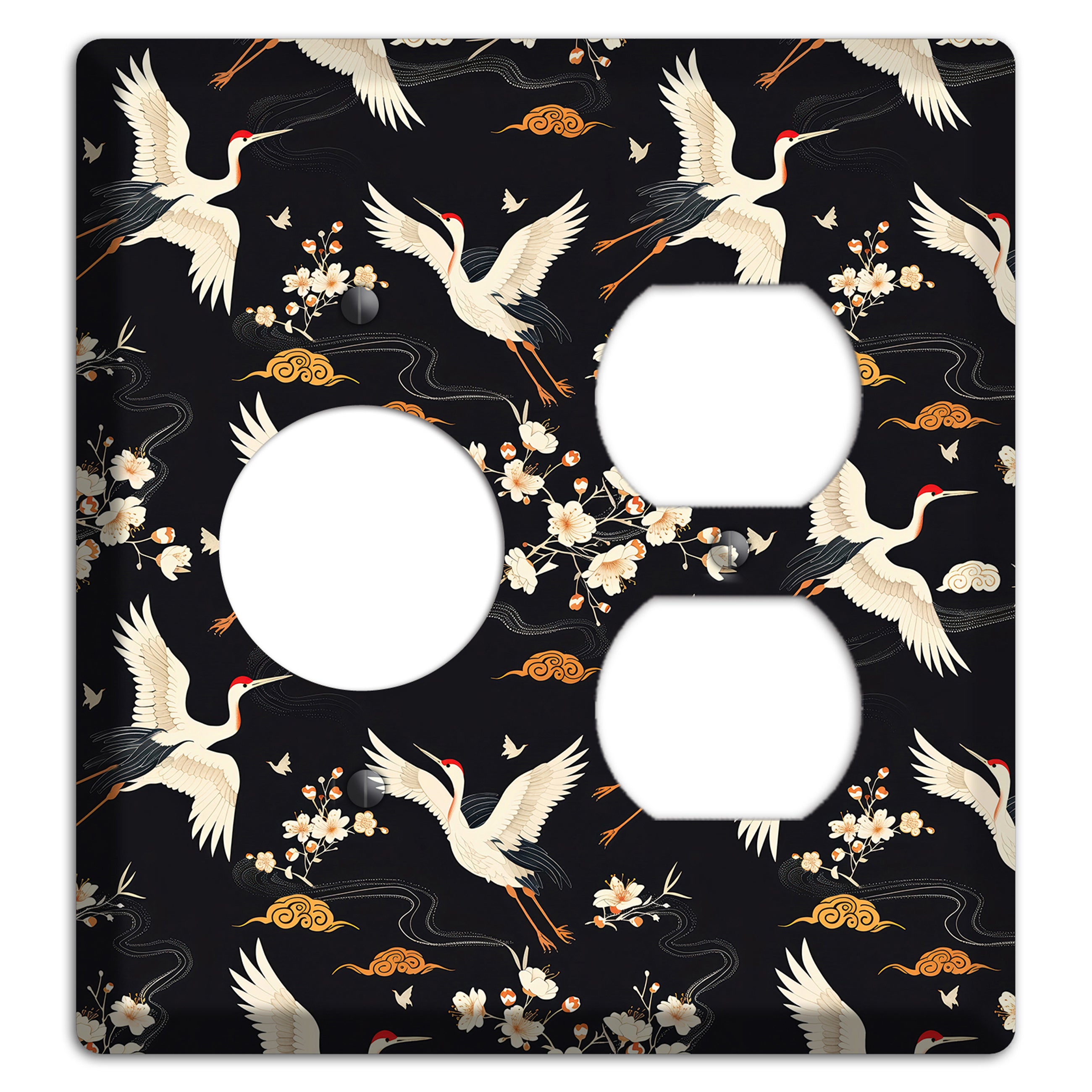 Obsidian Crane Nocturne Receptacle / Duplex Wallplate