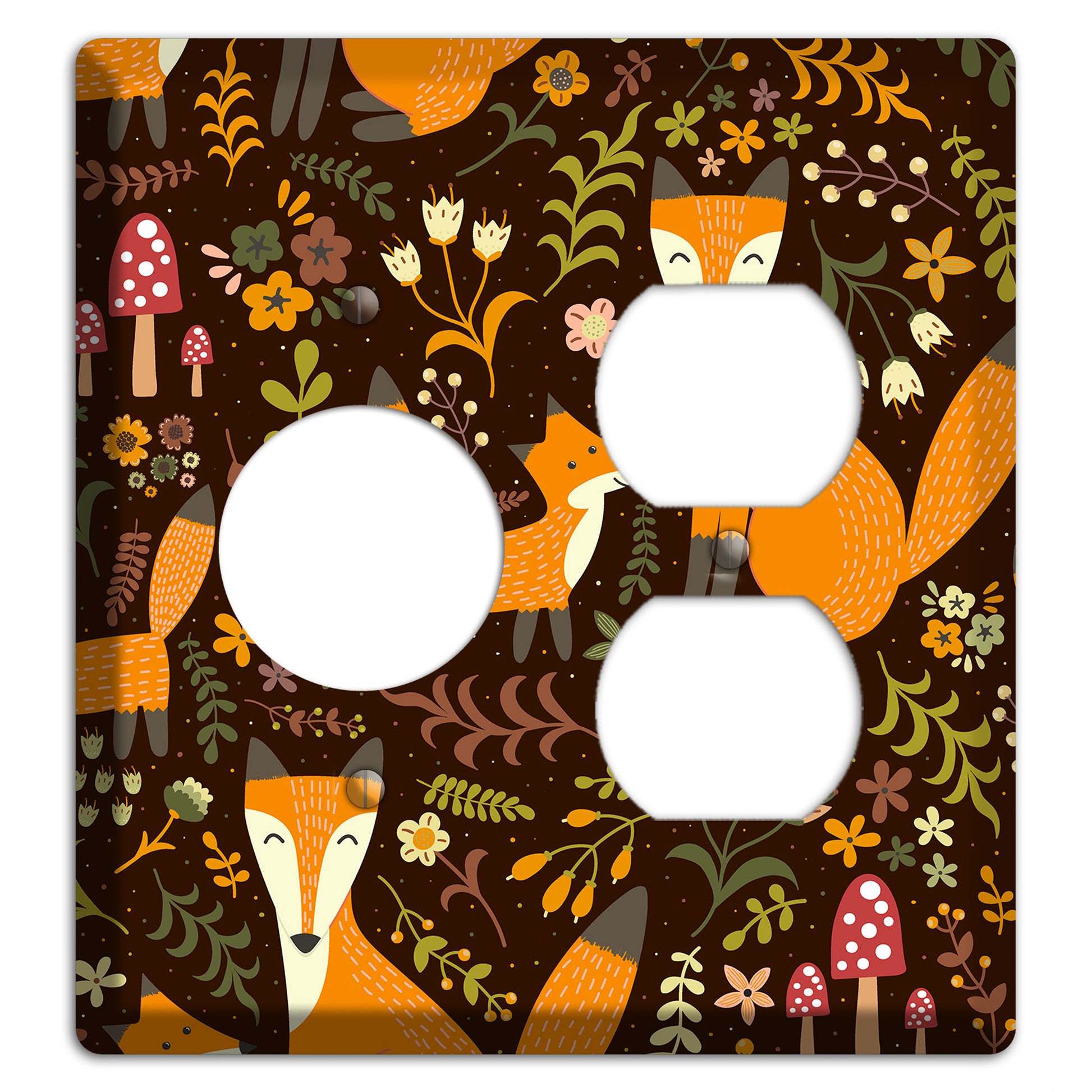 Fox Garden (Chocolate) Receptacle / Duplex Wallplate
