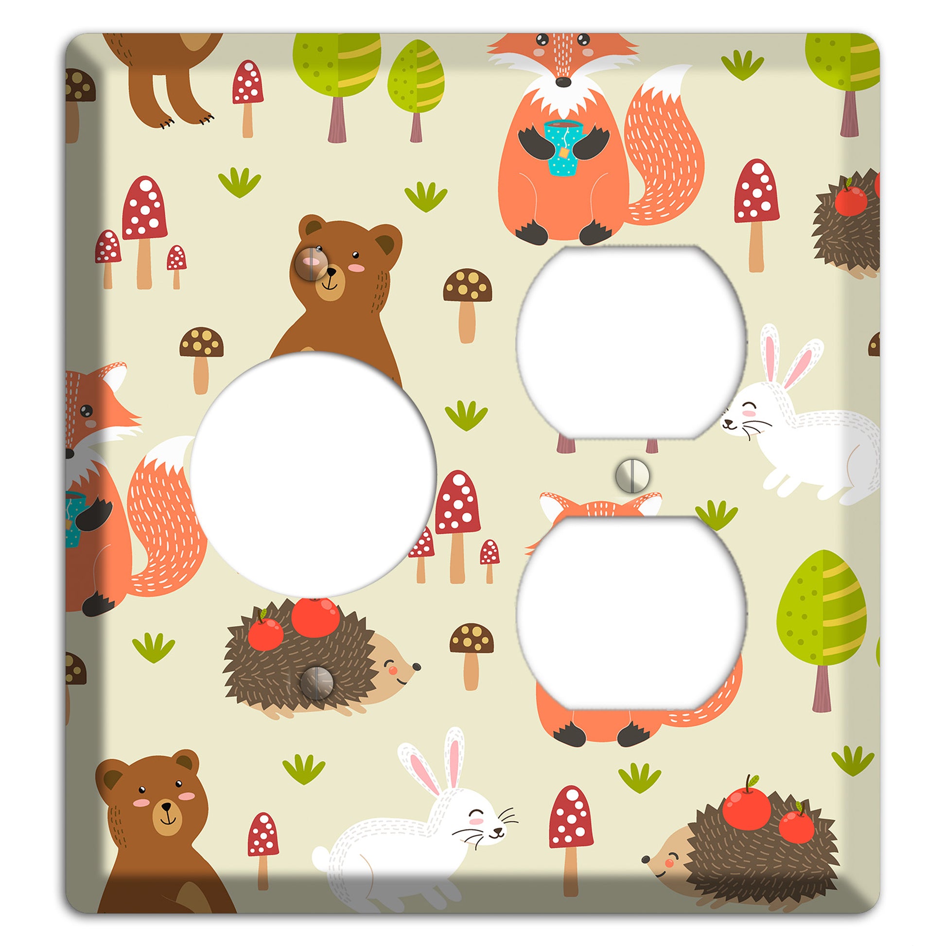 Forest Critters (Beige) Receptacle / Duplex Wallplate