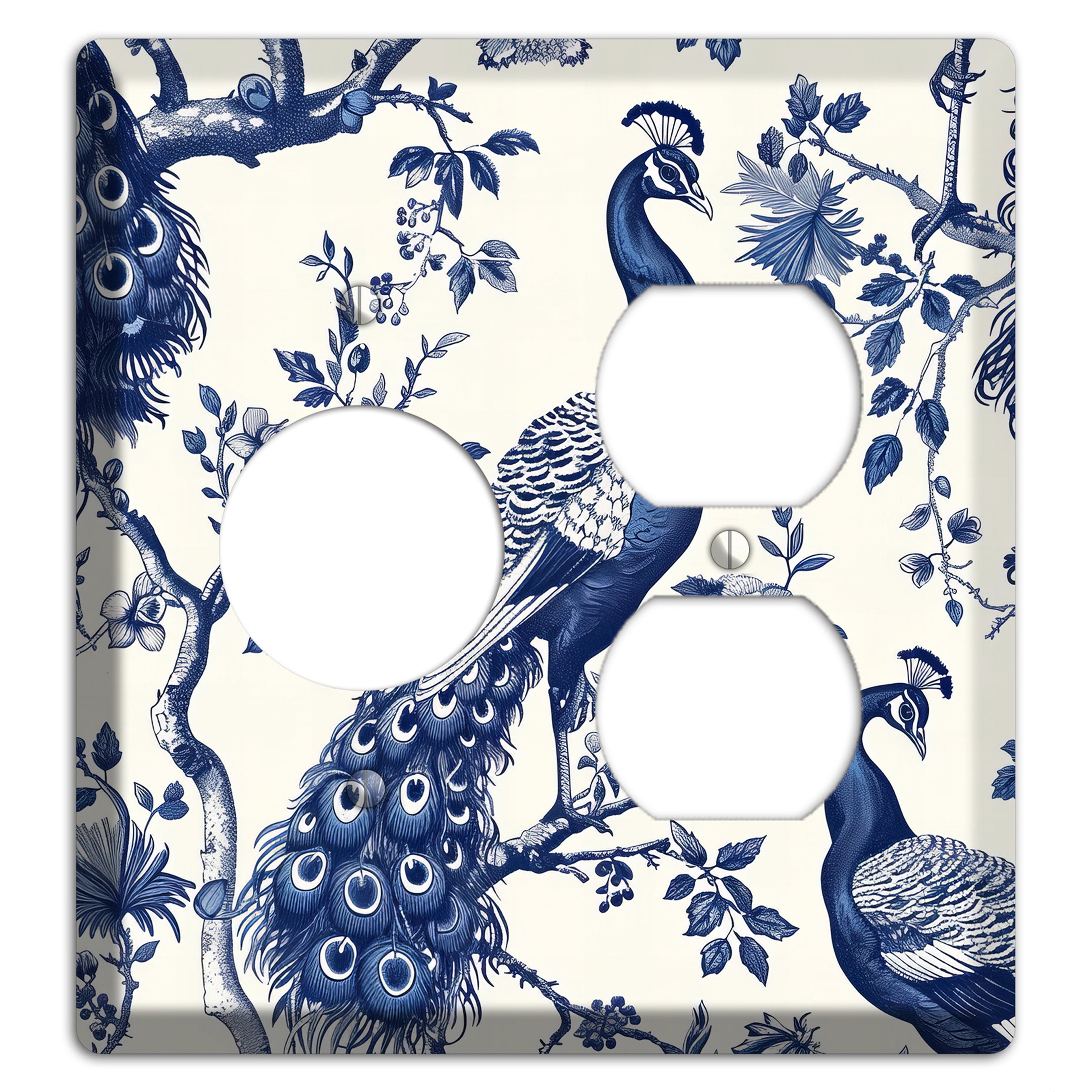 Peacock & Bough Receptacle / Duplex Wallplate