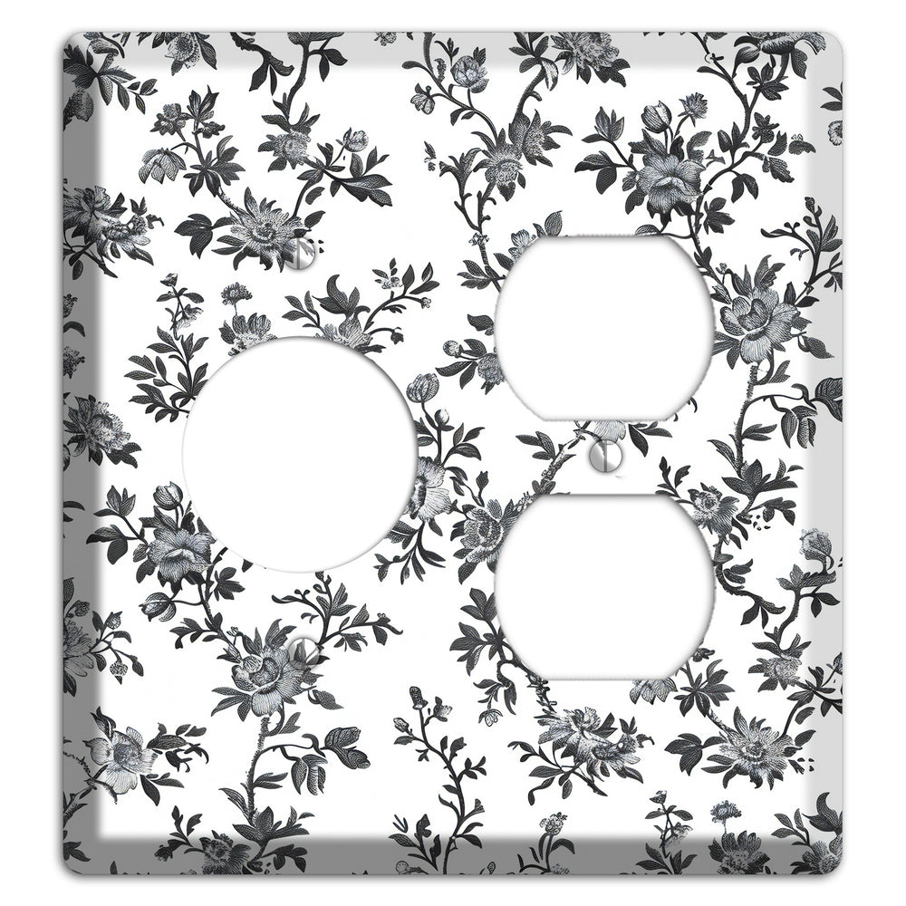 Ink & Ivory Trellis Receptacle / Duplex Wallplate