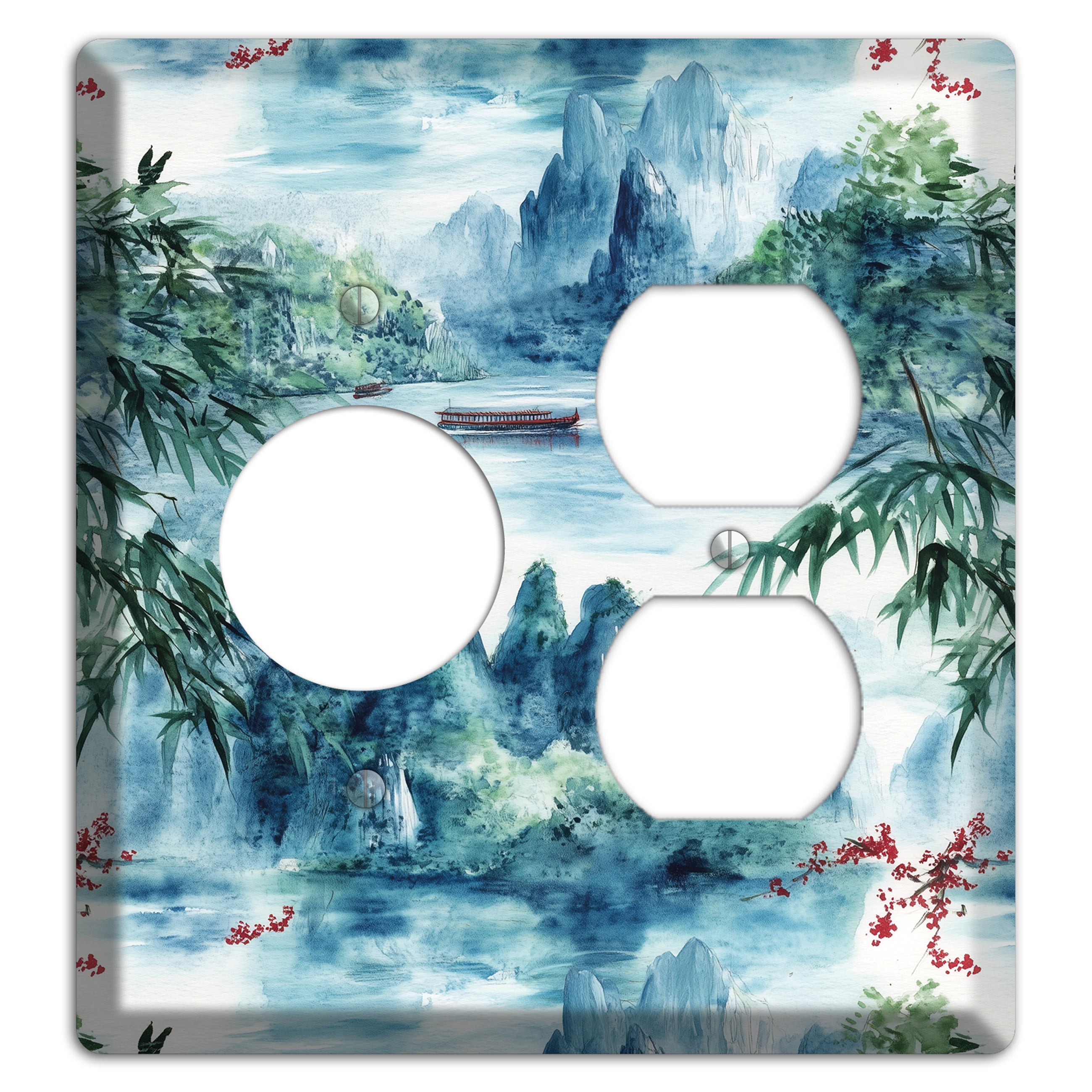 River Mist Ascending Receptacle / Duplex Wallplate