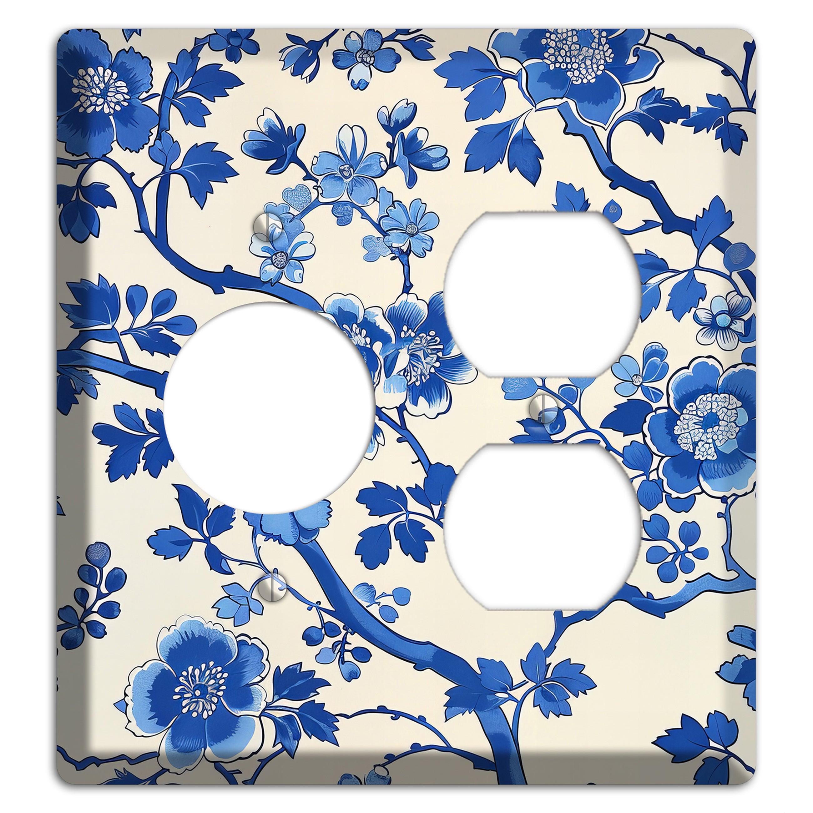 Porcelain Garden Bloom Receptacle / Duplex Wallplate