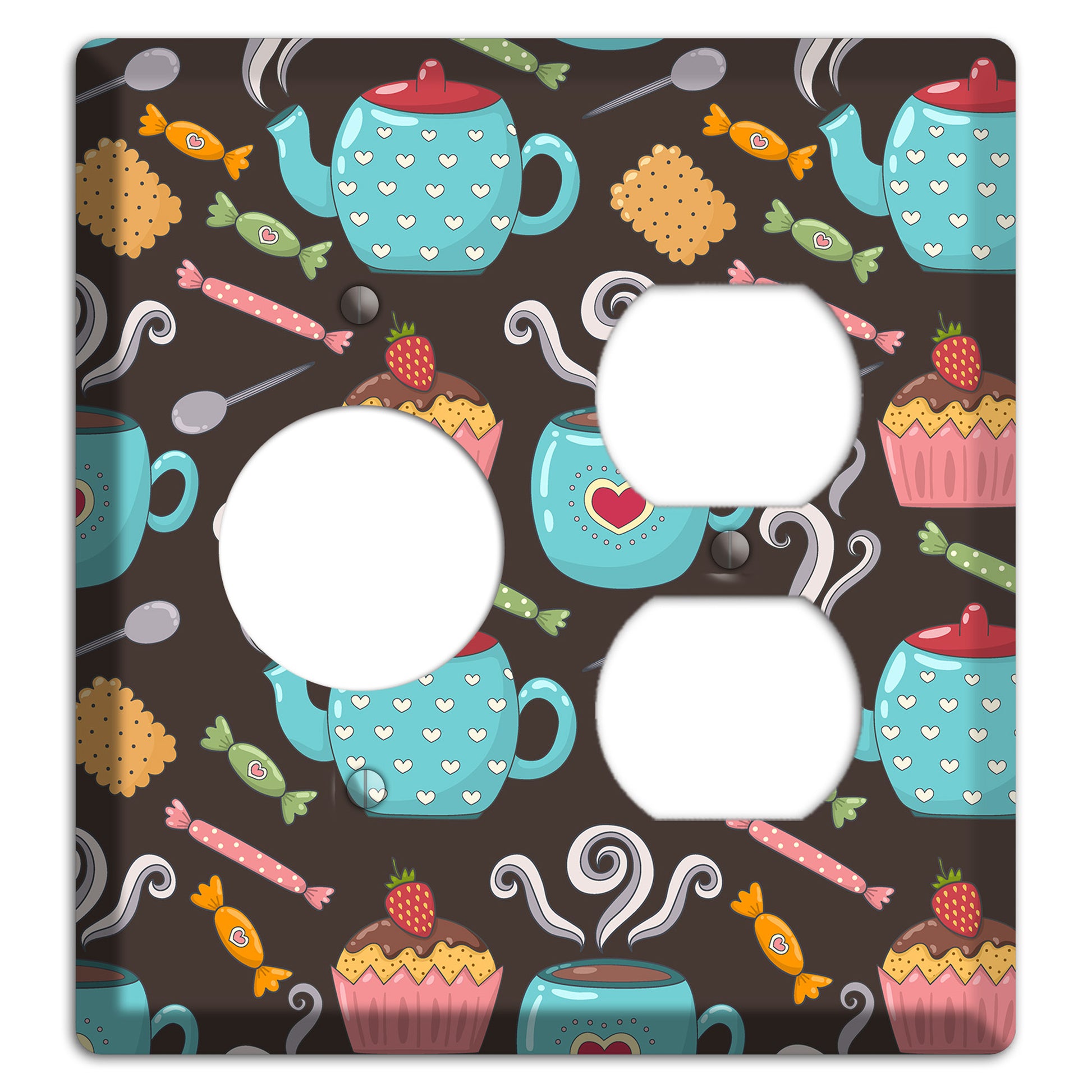 Sweet Tea Party (Brown) Receptacle / Duplex Wallplate