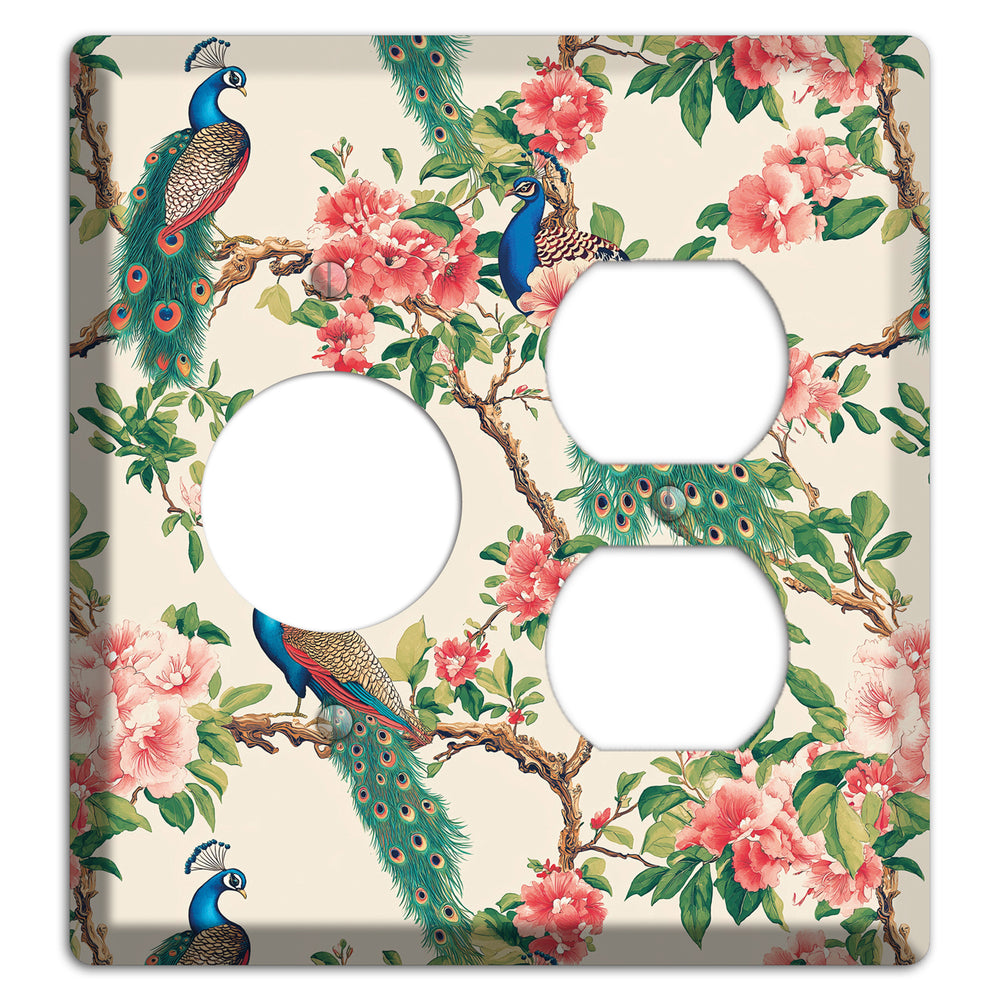 Peacock & Peony Court Receptacle / Duplex Wallplate
