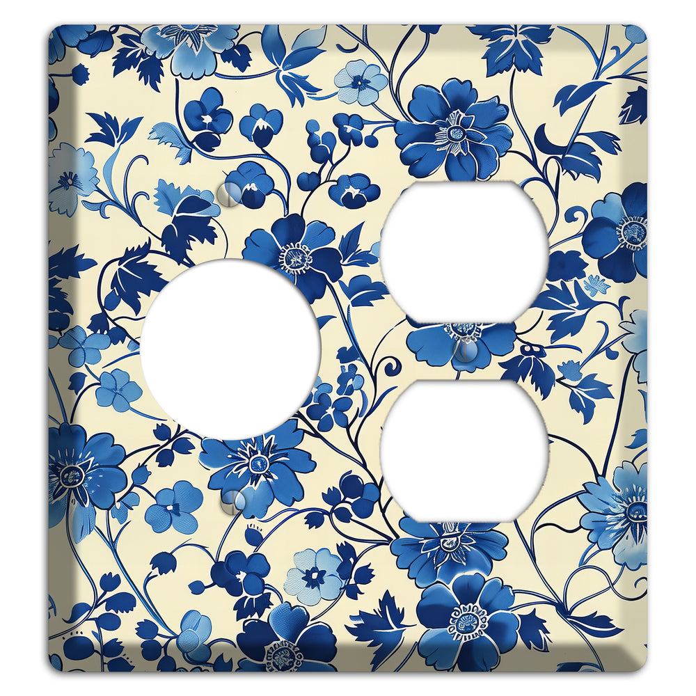 Porcelain Garden Riot Receptacle / Duplex Wallplate