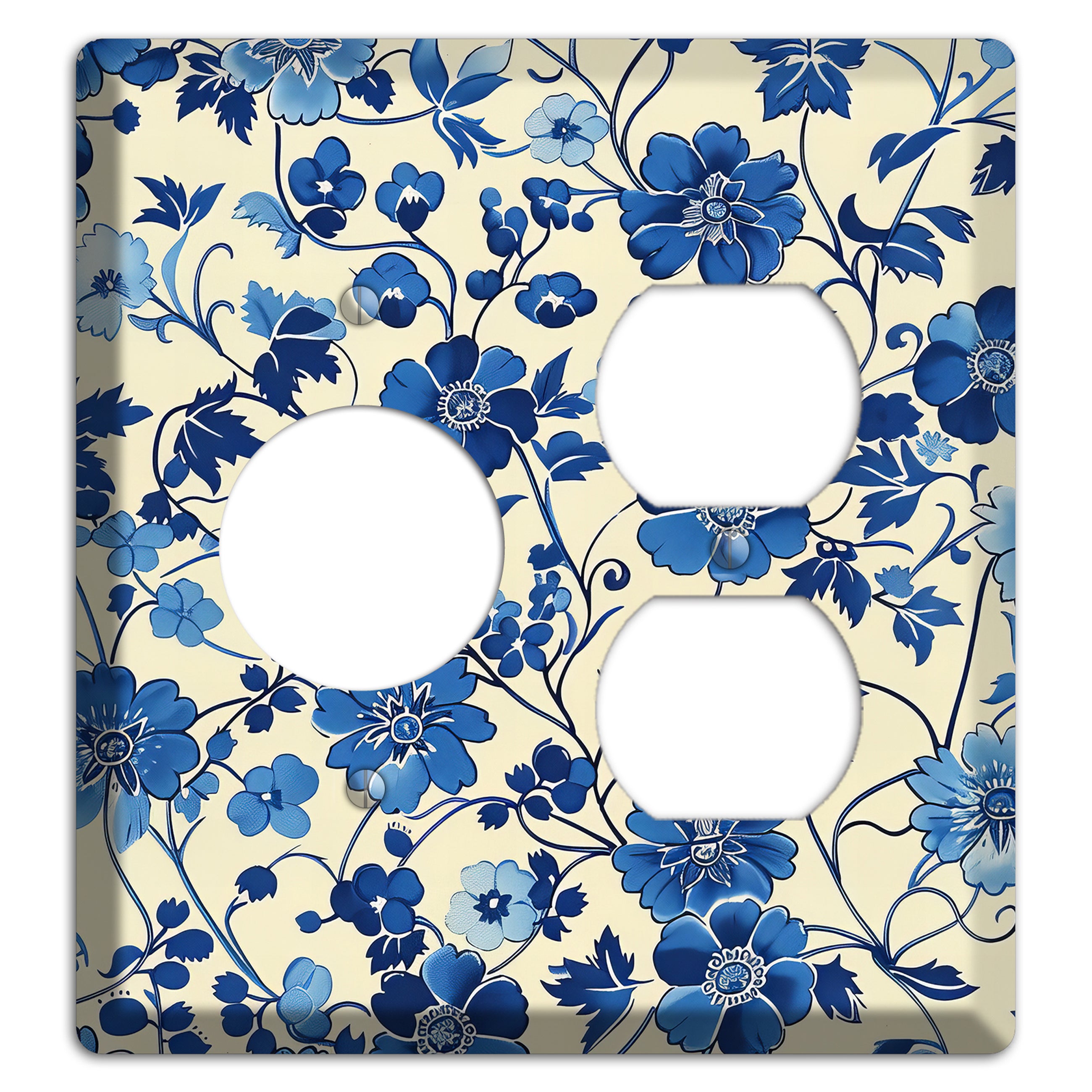 Porcelain Garden Riot Receptacle / Duplex Wallplate