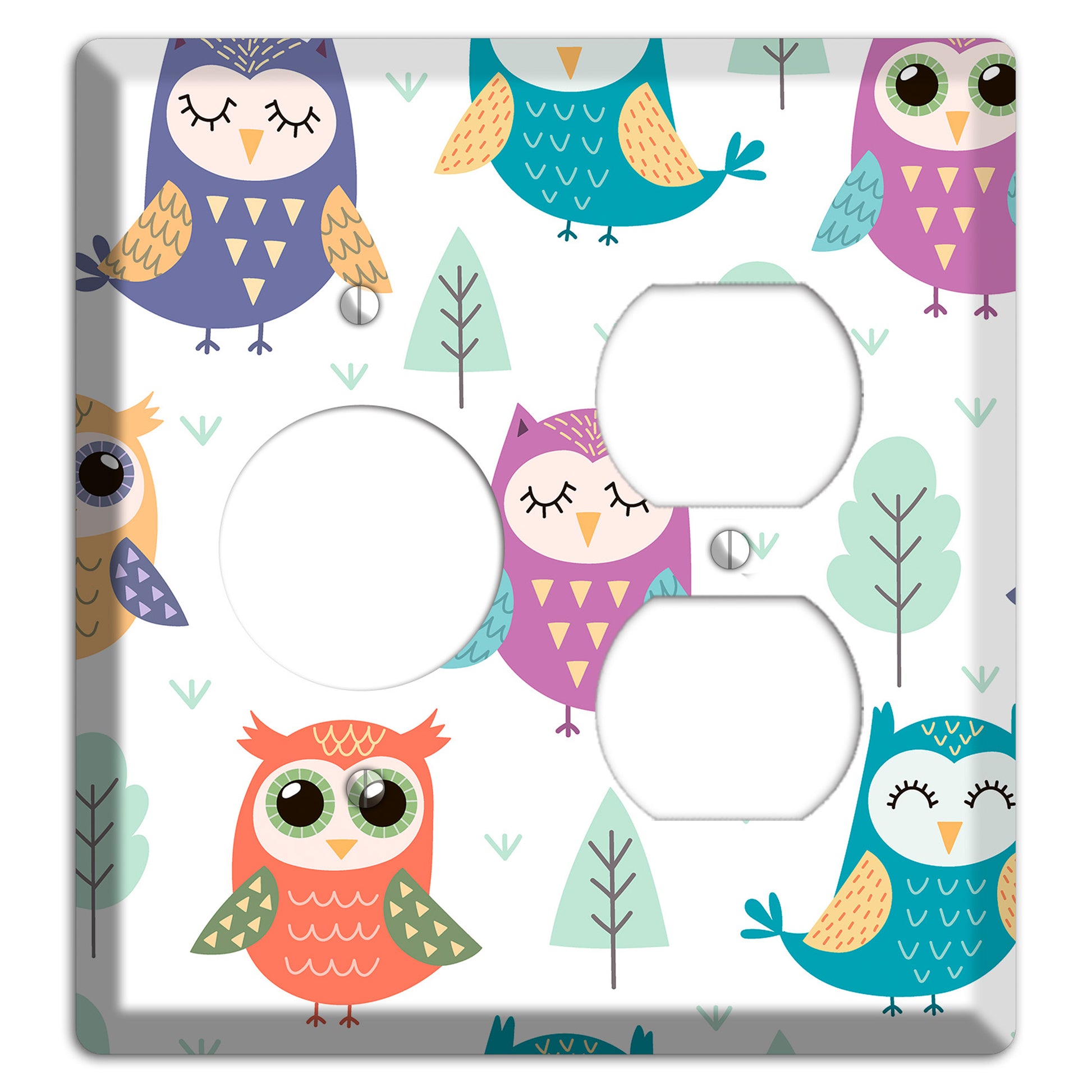Dreamy Owls (White) Receptacle / Duplex Wallplate