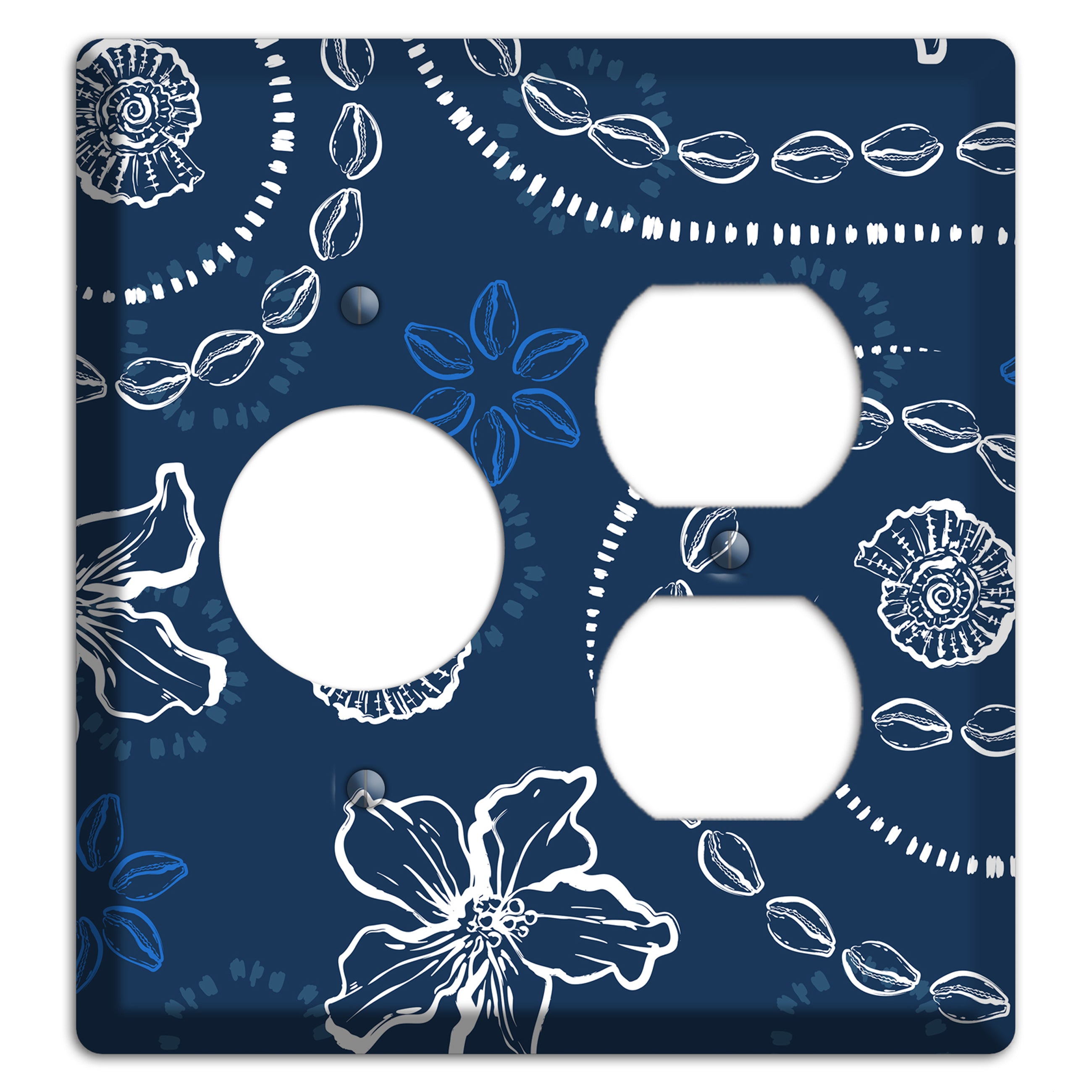 Indigo Cowrie Spiral Receptacle / Duplex Wallplate