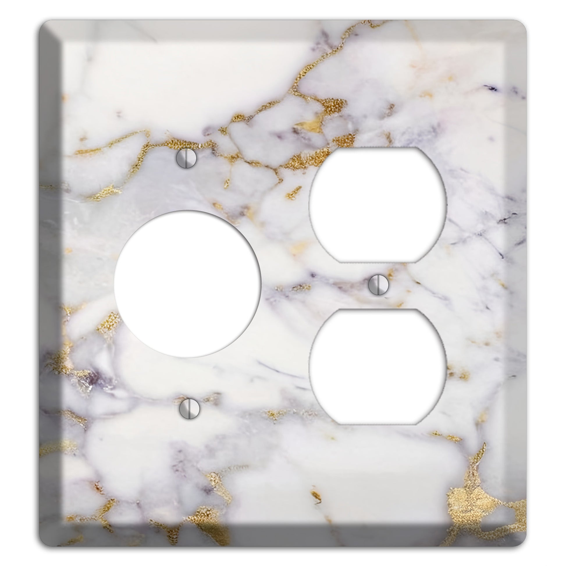 Metallic Bronze Marble Receptacle / Duplex Wallplate
