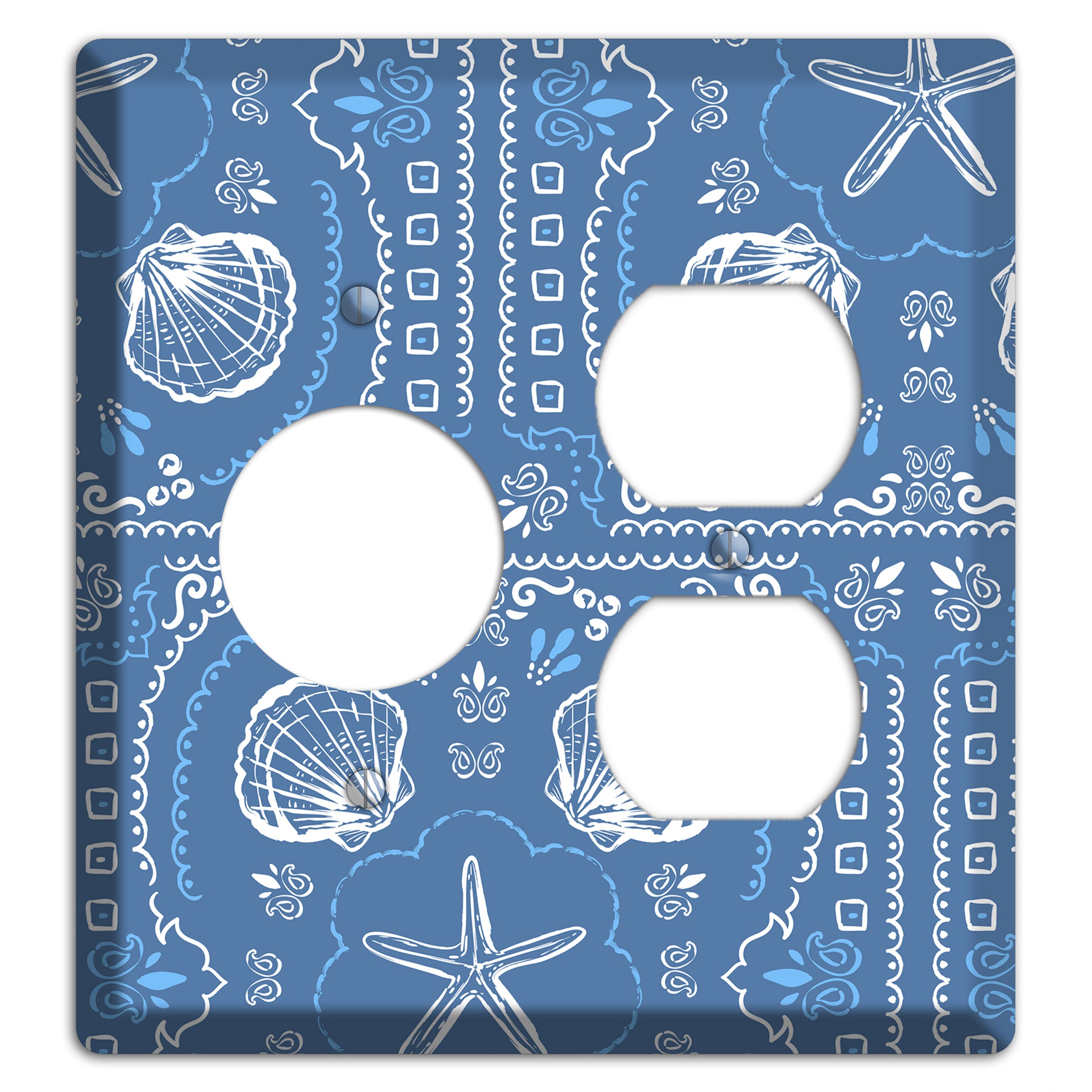 Cerulean Bandana Shore Receptacle / Duplex Wallplate
