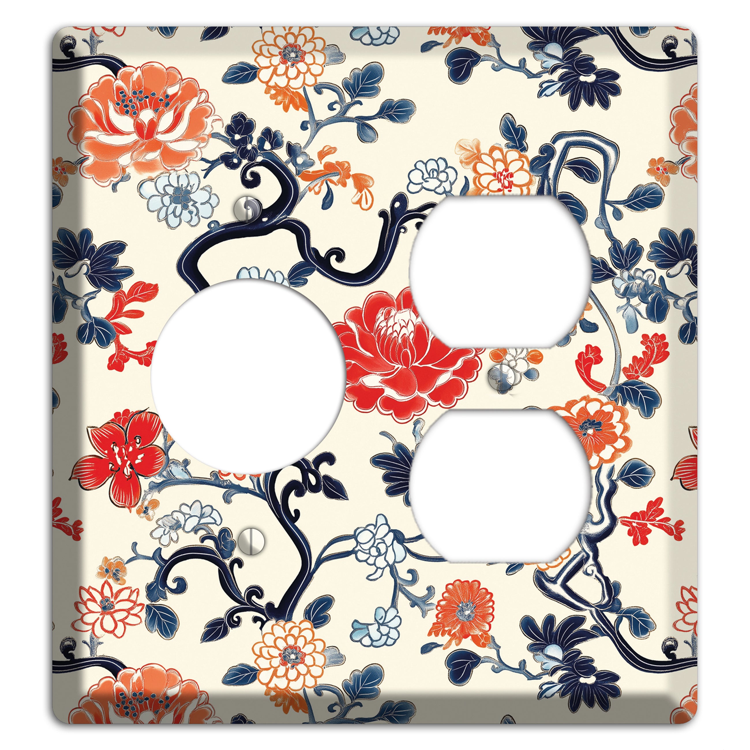 Crimson Garden Scroll Receptacle / Duplex Wallplate