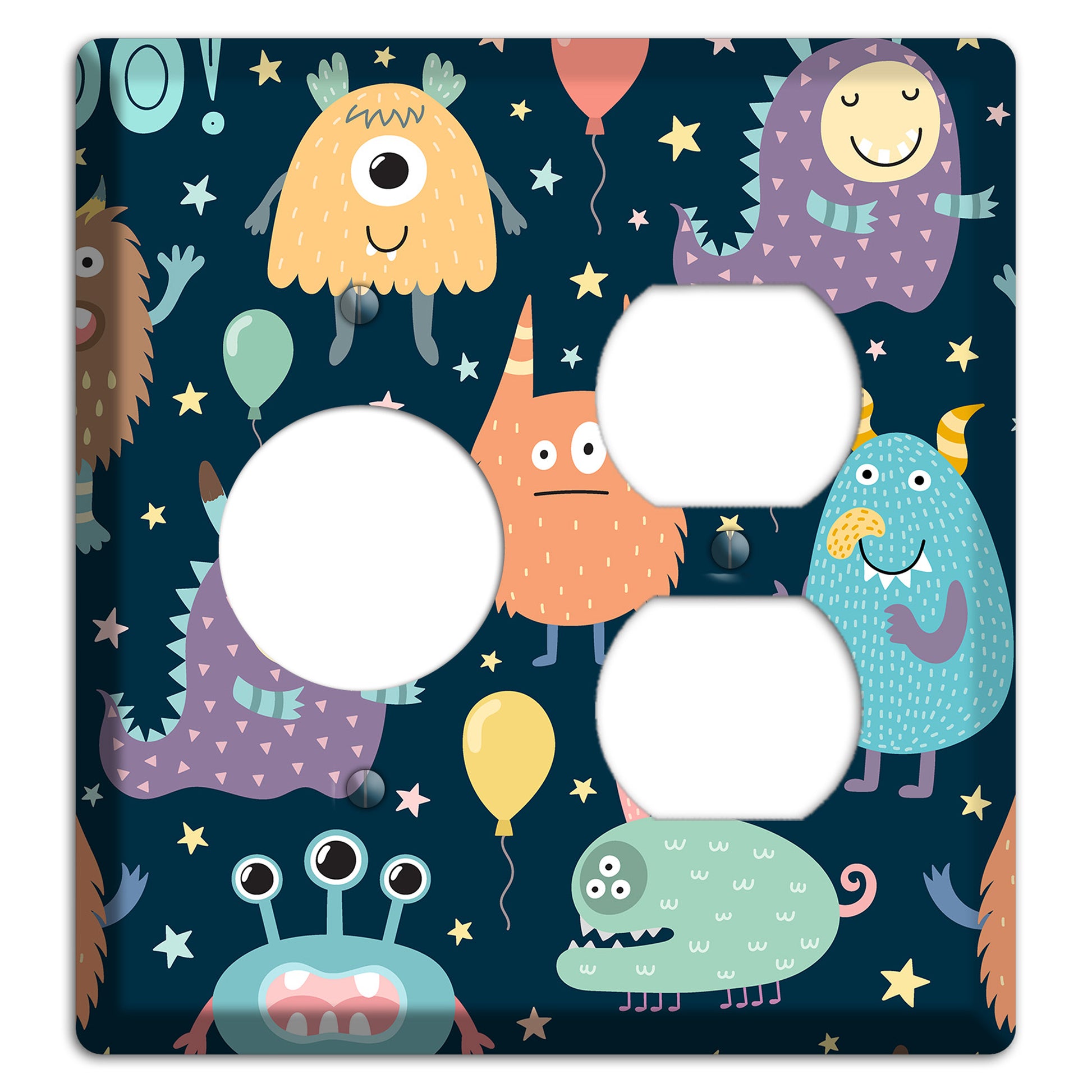 Monster Parade (Navy) Receptacle / Duplex Wallplate