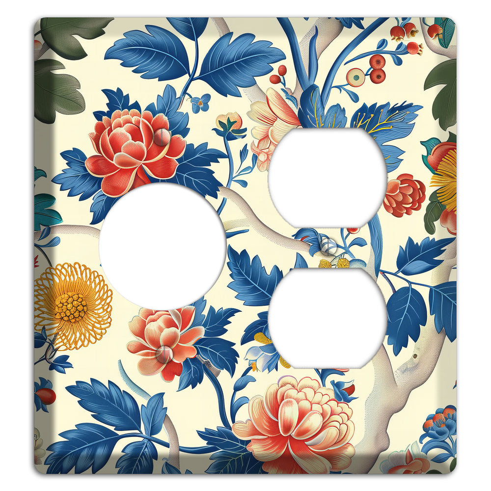 Porcelain Garden Riot Receptacle / Duplex Wallplate