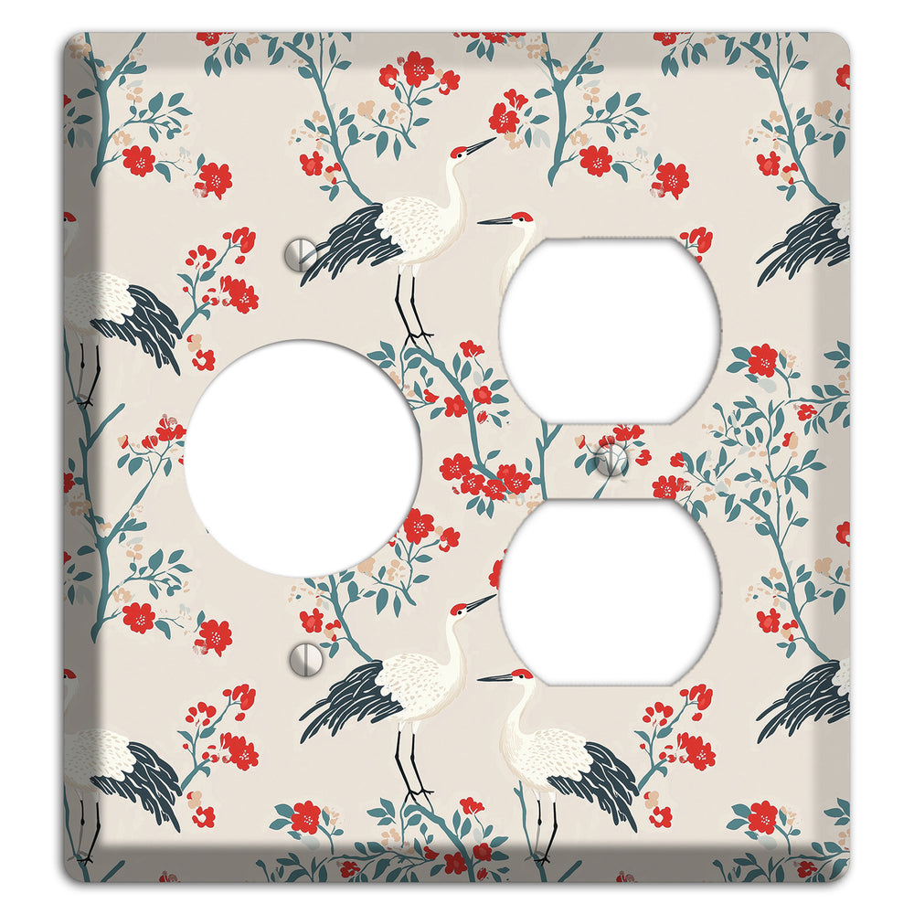 Ivory Blossom Vigil Receptacle / Duplex Wallplate