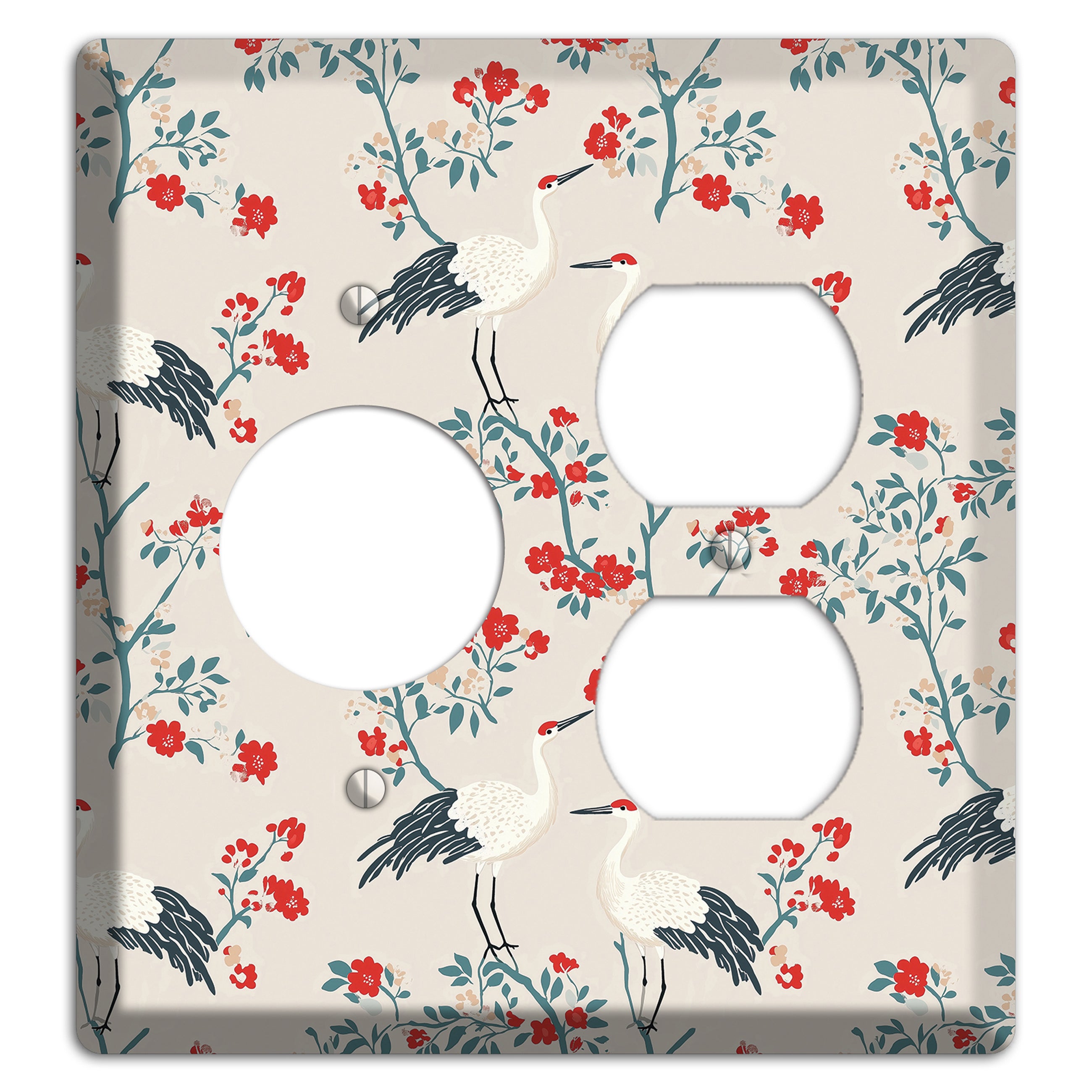 Ivory Blossom Vigil Receptacle / Duplex Wallplate