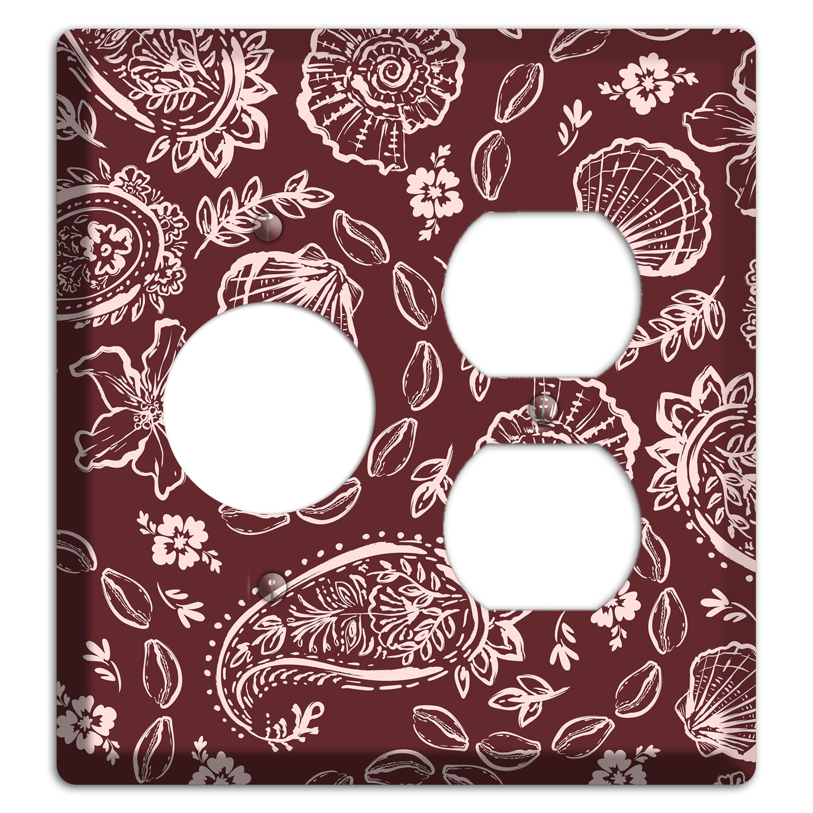 Crimson Shell Paisley Receptacle / Duplex Wallplate