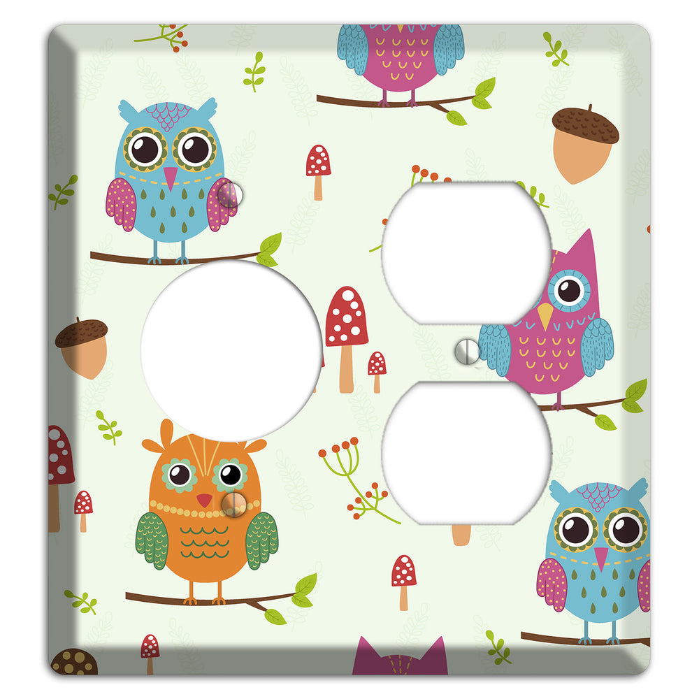 Forest Owls (Mint) Receptacle / Duplex Wallplate