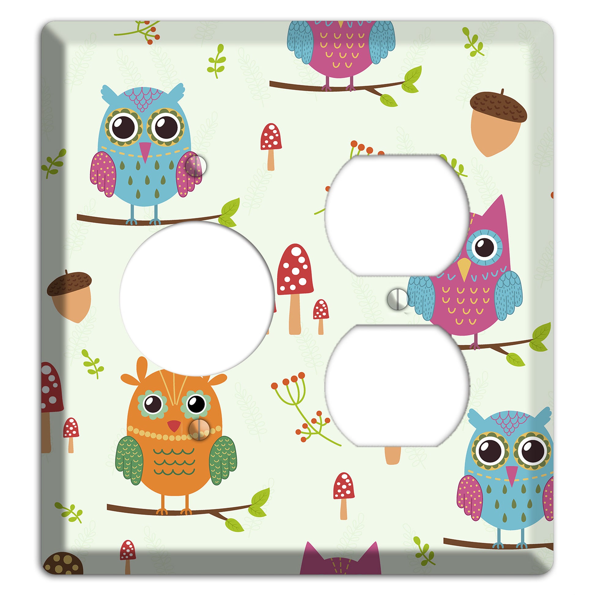 Forest Owls (Mint) Receptacle / Duplex Wallplate