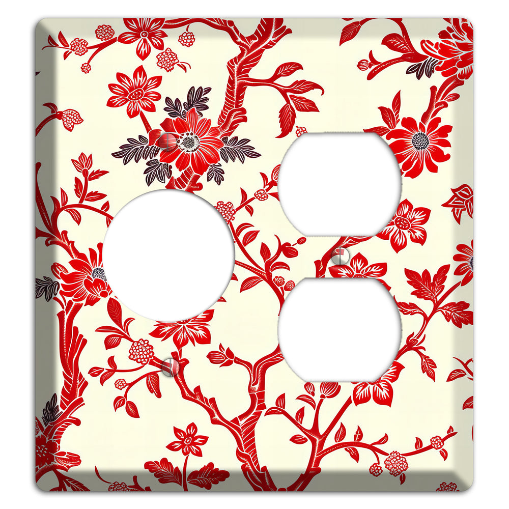 Crimson Branch & Bloom Receptacle / Duplex Wallplate