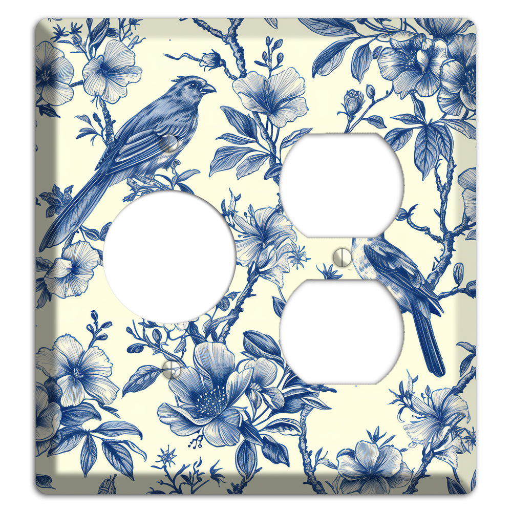 Porcelain Garden Song Receptacle / Duplex Wallplate
