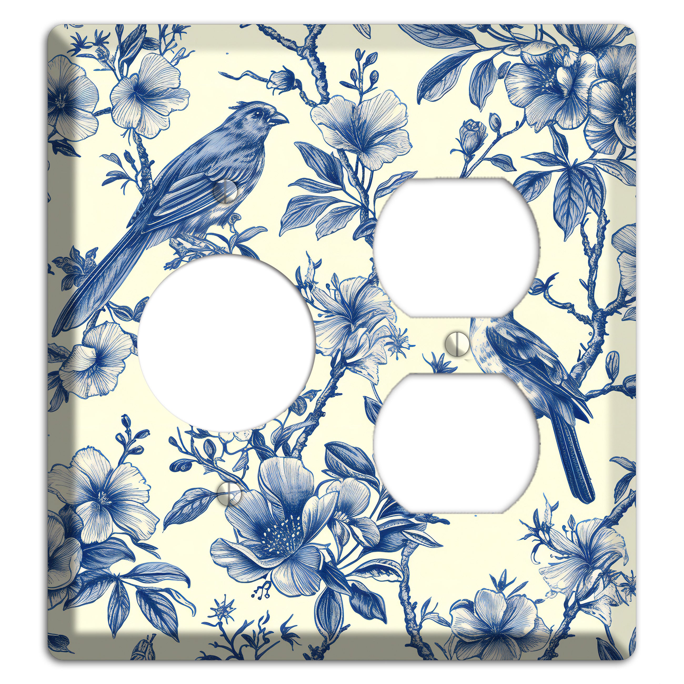 Porcelain Garden Song Receptacle / Duplex Wallplate