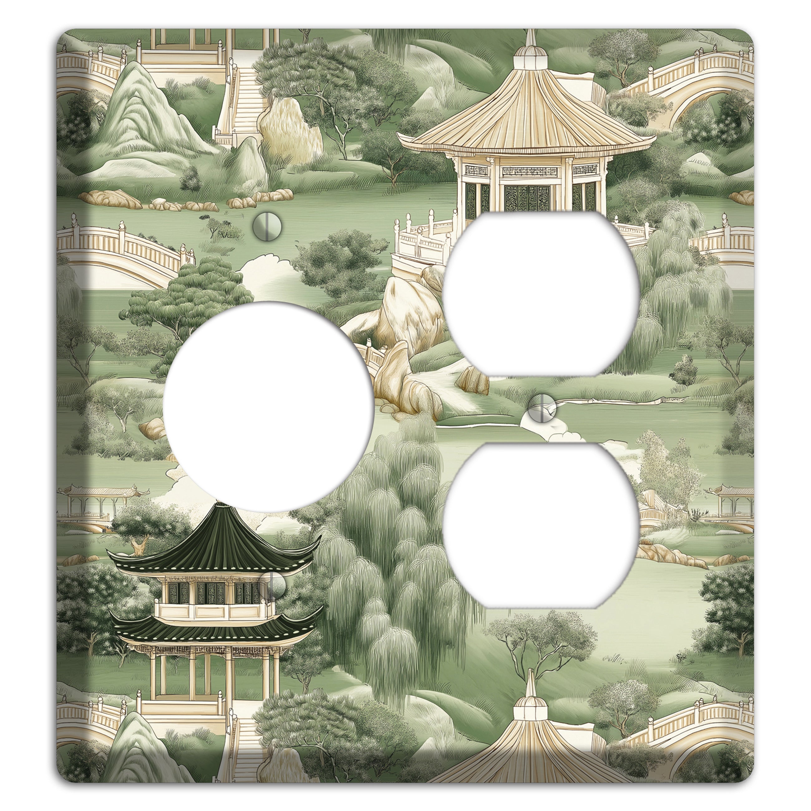 Jade Garden Toile Receptacle / Duplex Wallplate