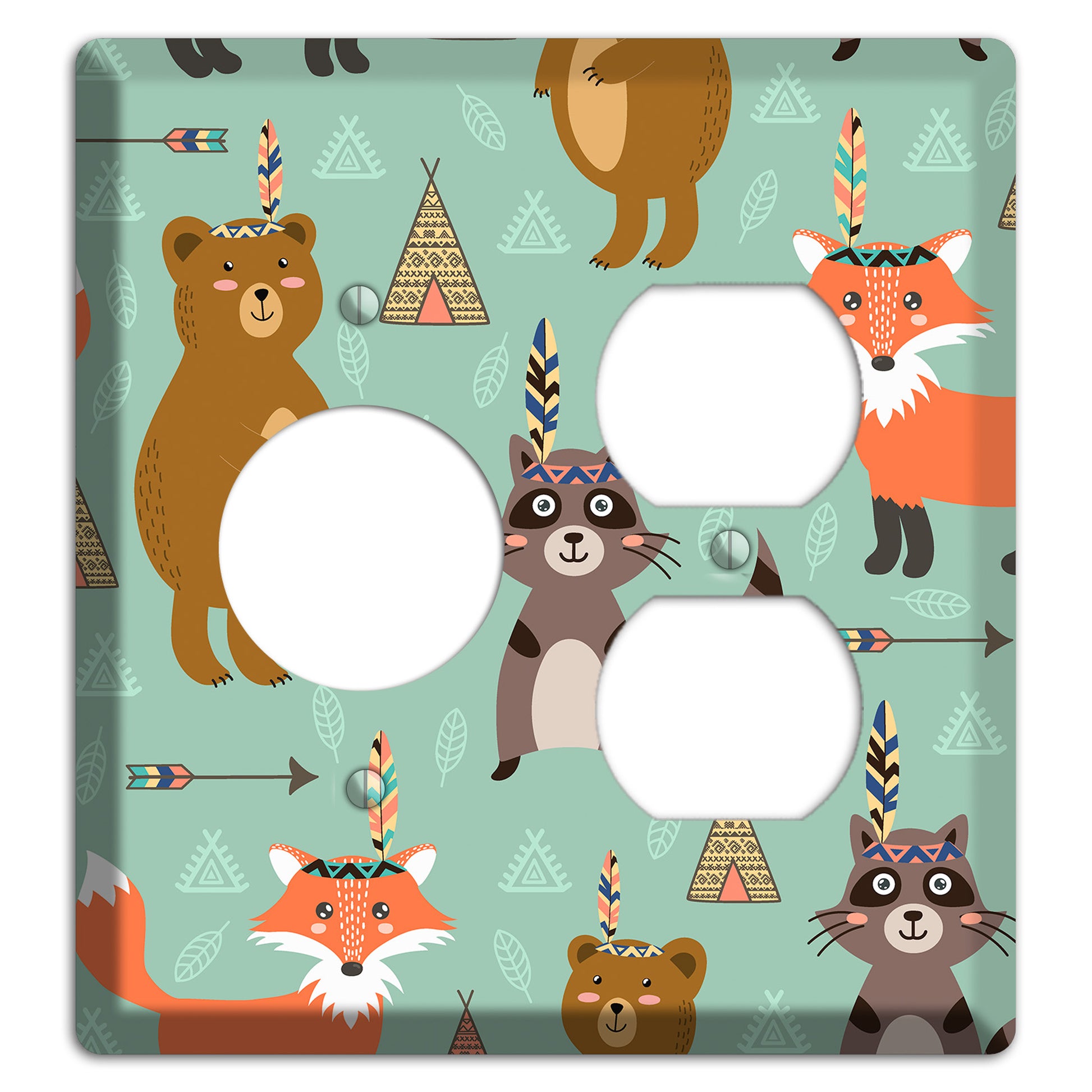 Tribal Woodland Camp Receptacle / Duplex Wallplate