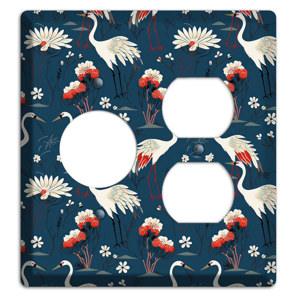 Sapphire Crane Meadow Receptacle / Duplex Wallplate