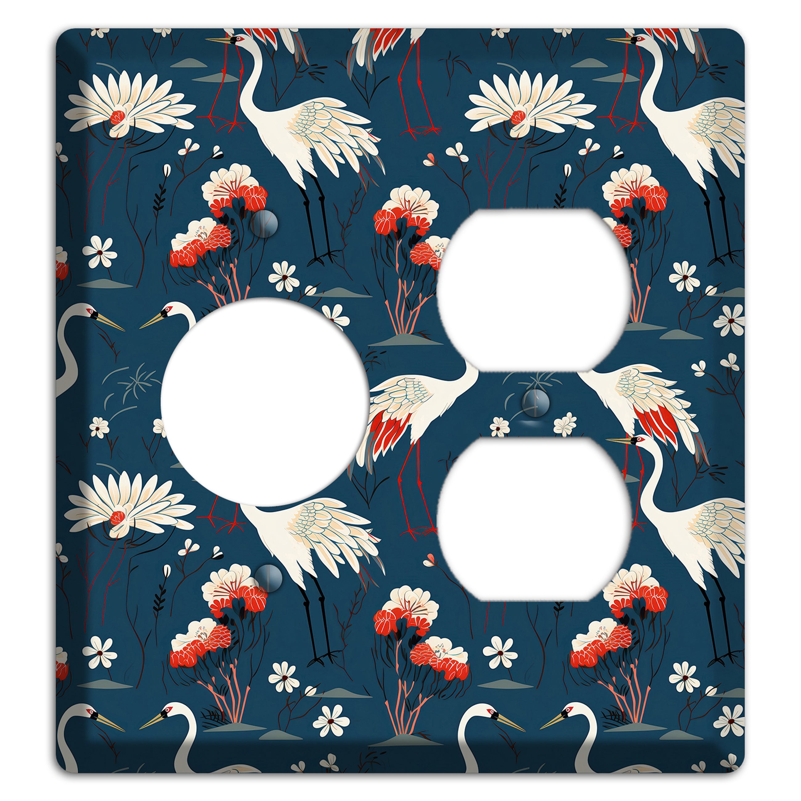 Sapphire Crane Meadow Receptacle / Duplex Wallplate