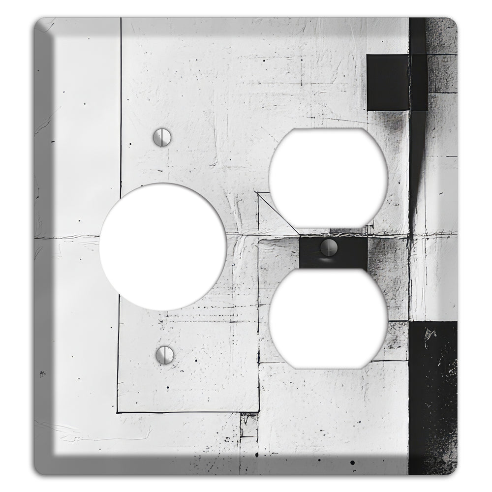 Fractured Blueprint Drift Receptacle / Duplex Wallplate