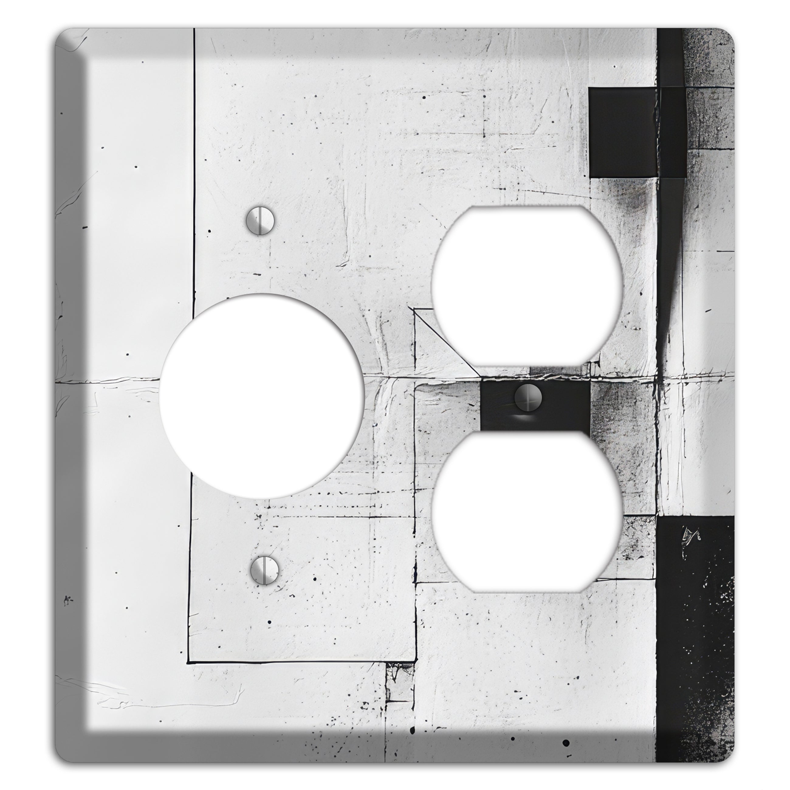 Fractured Blueprint Drift Receptacle / Duplex Wallplate