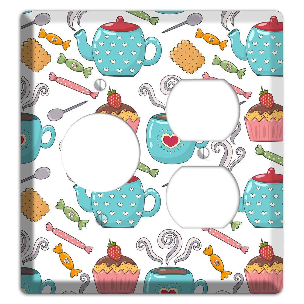 Sweet Tea Party (White) Receptacle / Duplex Wallplate
